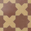 Isabel 11x11 Matte Porcelain Tile Star in Rust and Cross in Daffodil