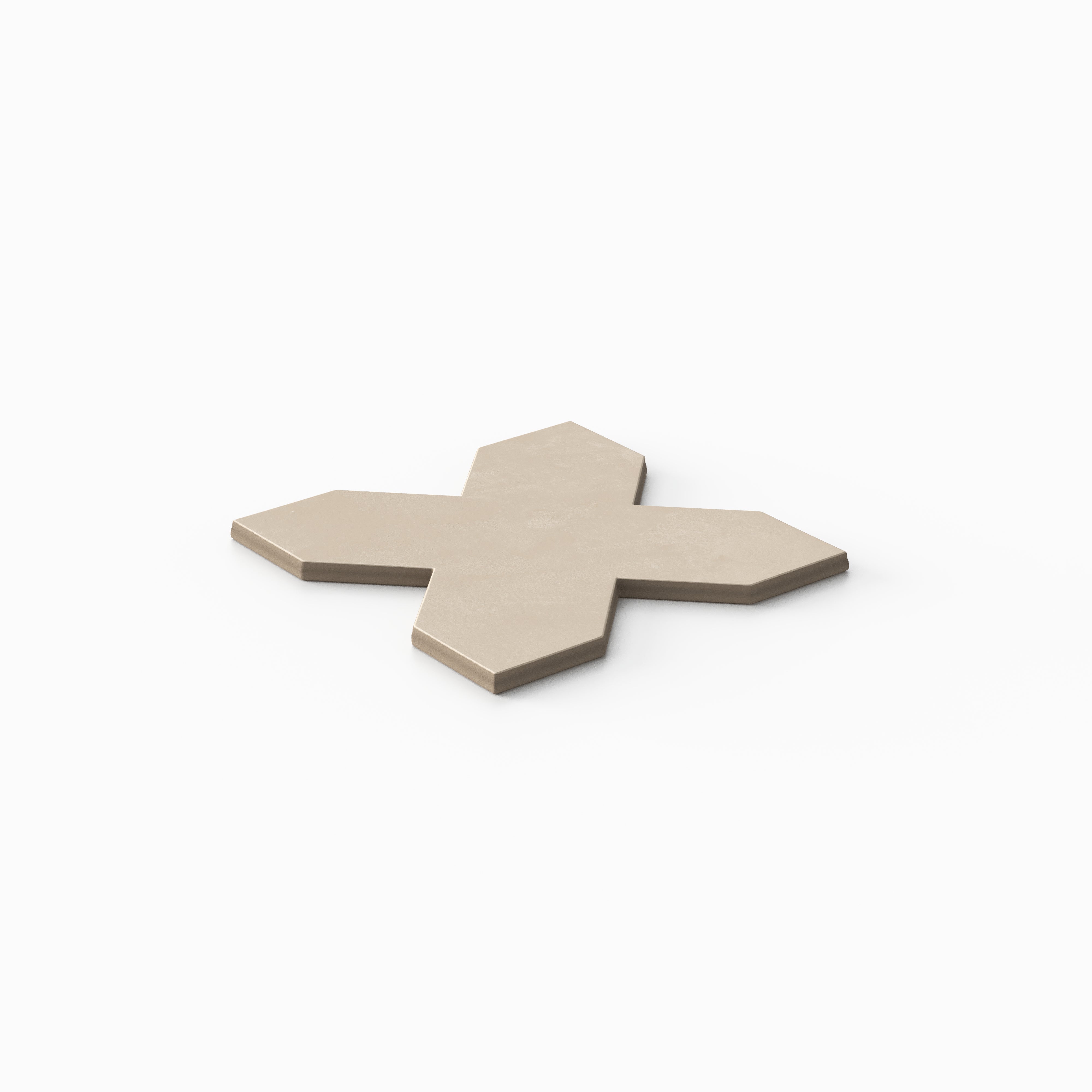 Isabel 5x5 Matte Porcelain Cross Tile in Bone