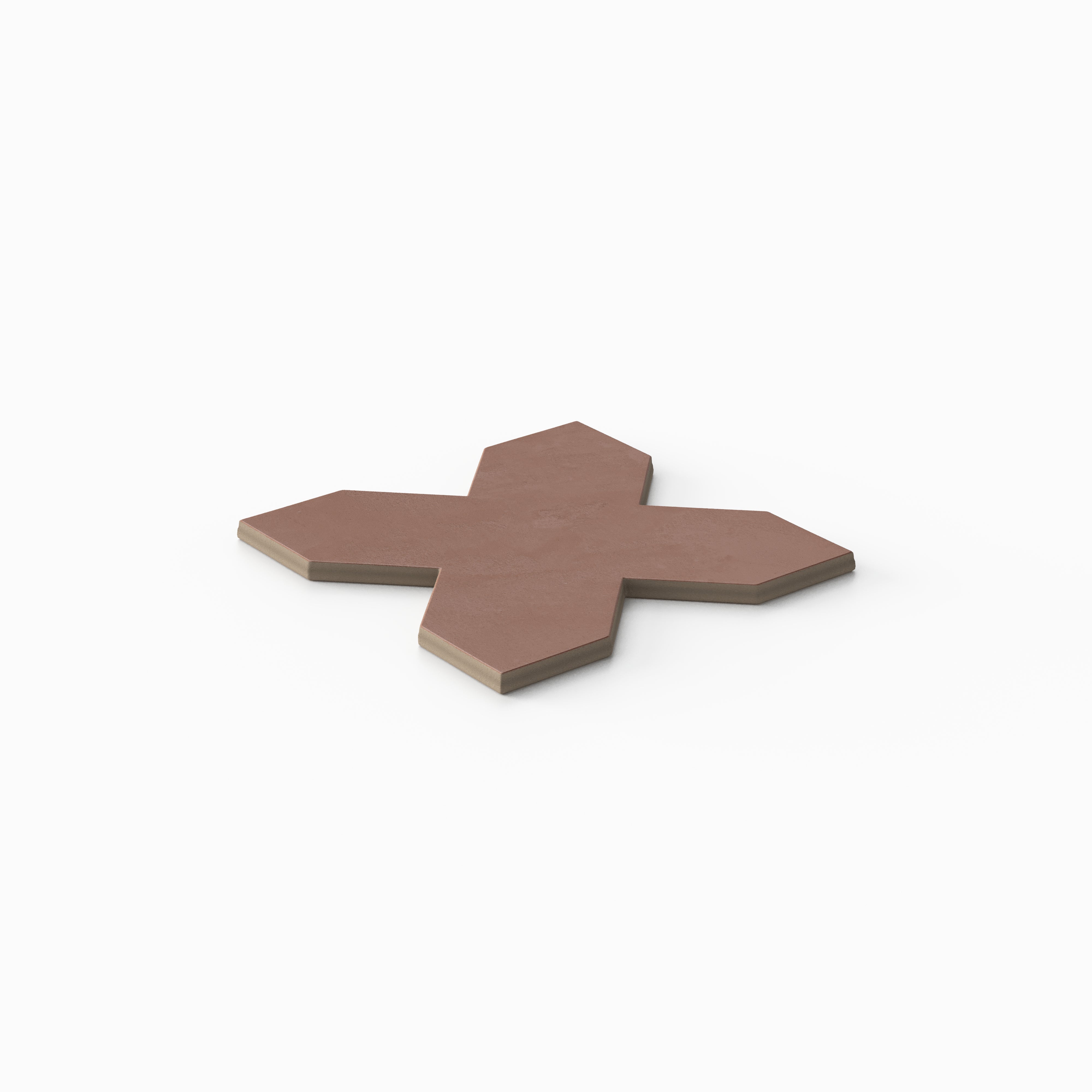 Isabel 5x5 Matte Porcelain Cross Tile in Rust