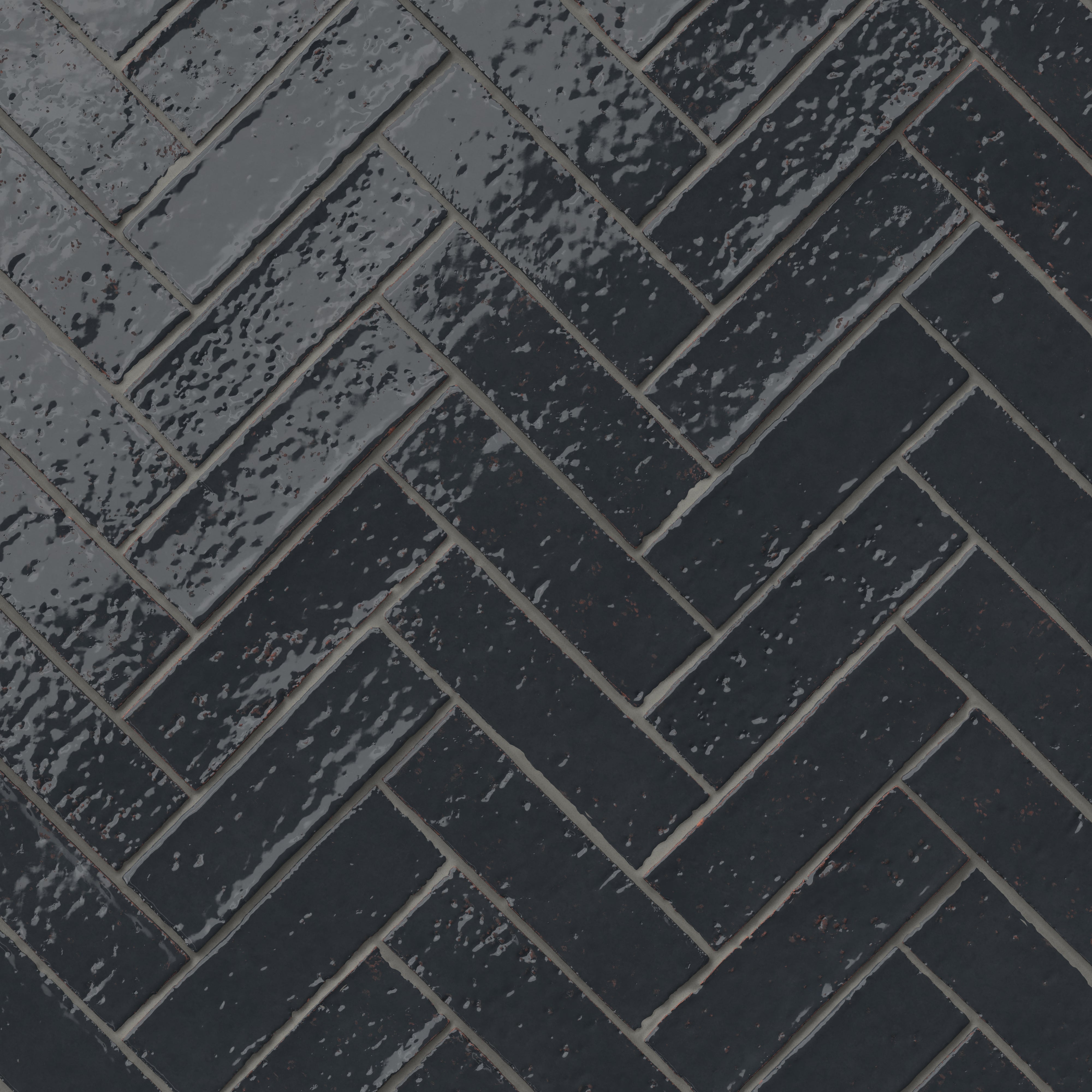 Elias 2x8 Glossy Brick Tile in Navy