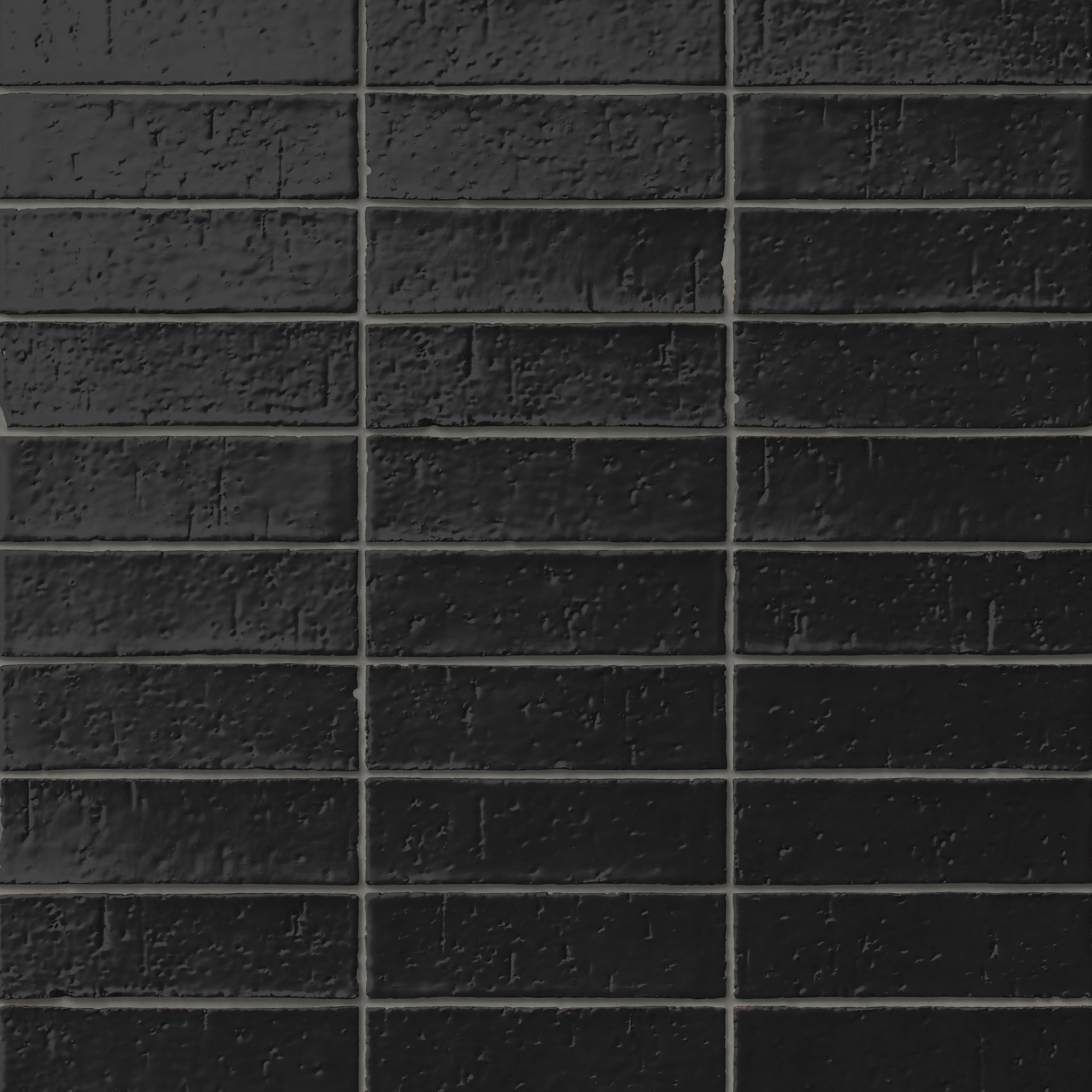 Elias 2x8 Glossy Brick Tile in Charcoal