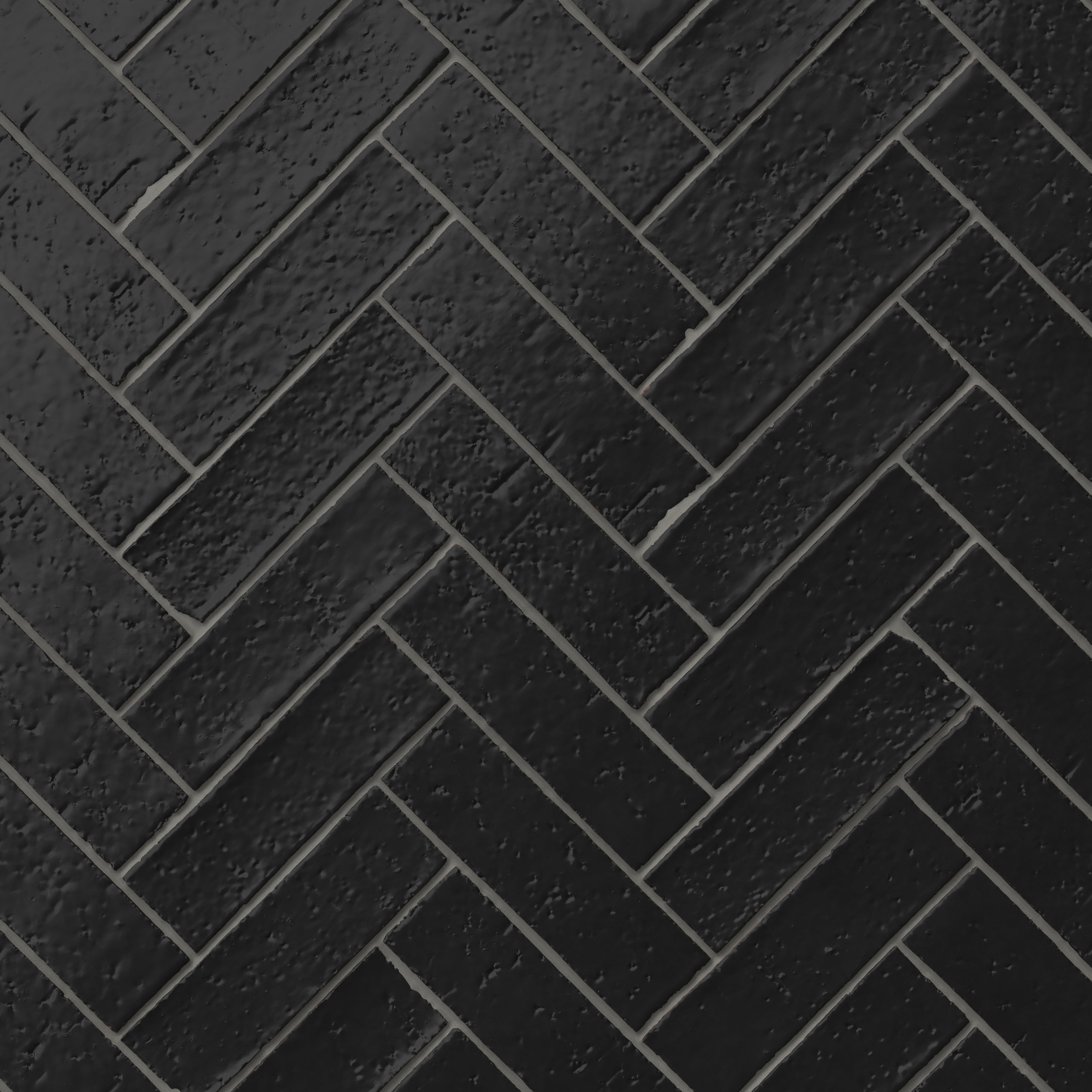 Elias 2x8 Glossy Brick Tile in Charcoal