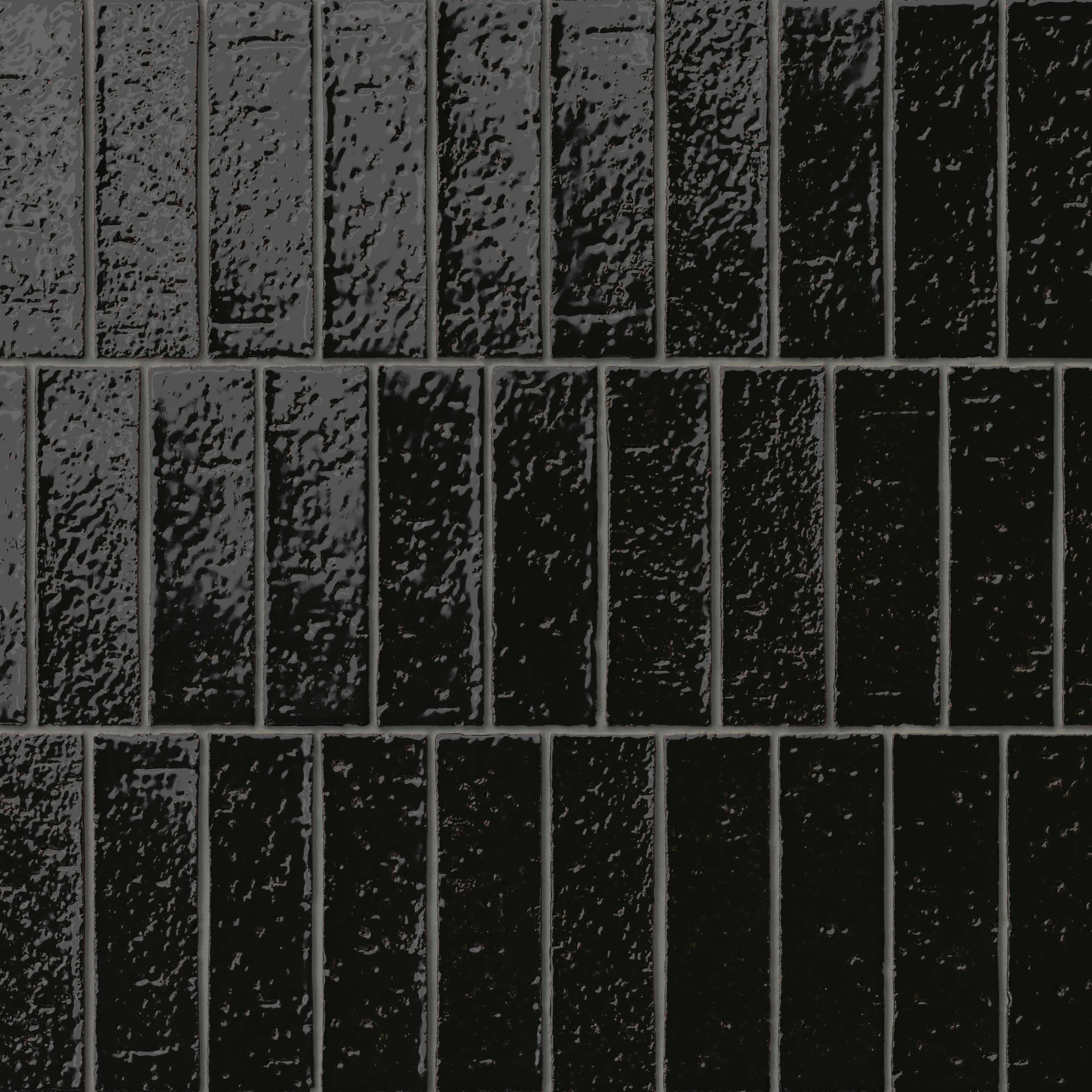 Elias 2x8 Glossy Brick Tile in Midnight