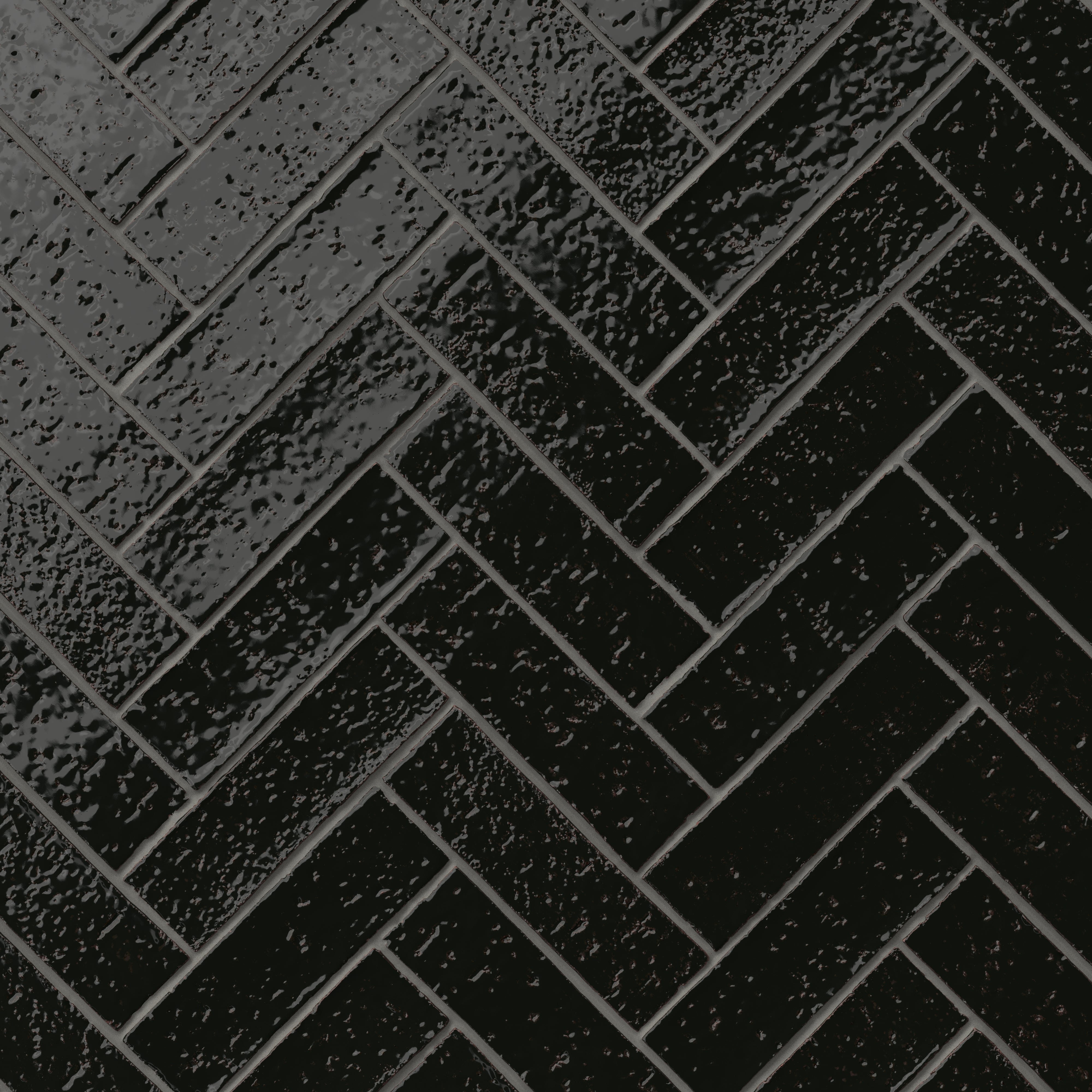 Elias 2x8 Glossy Brick Tile in Midnight