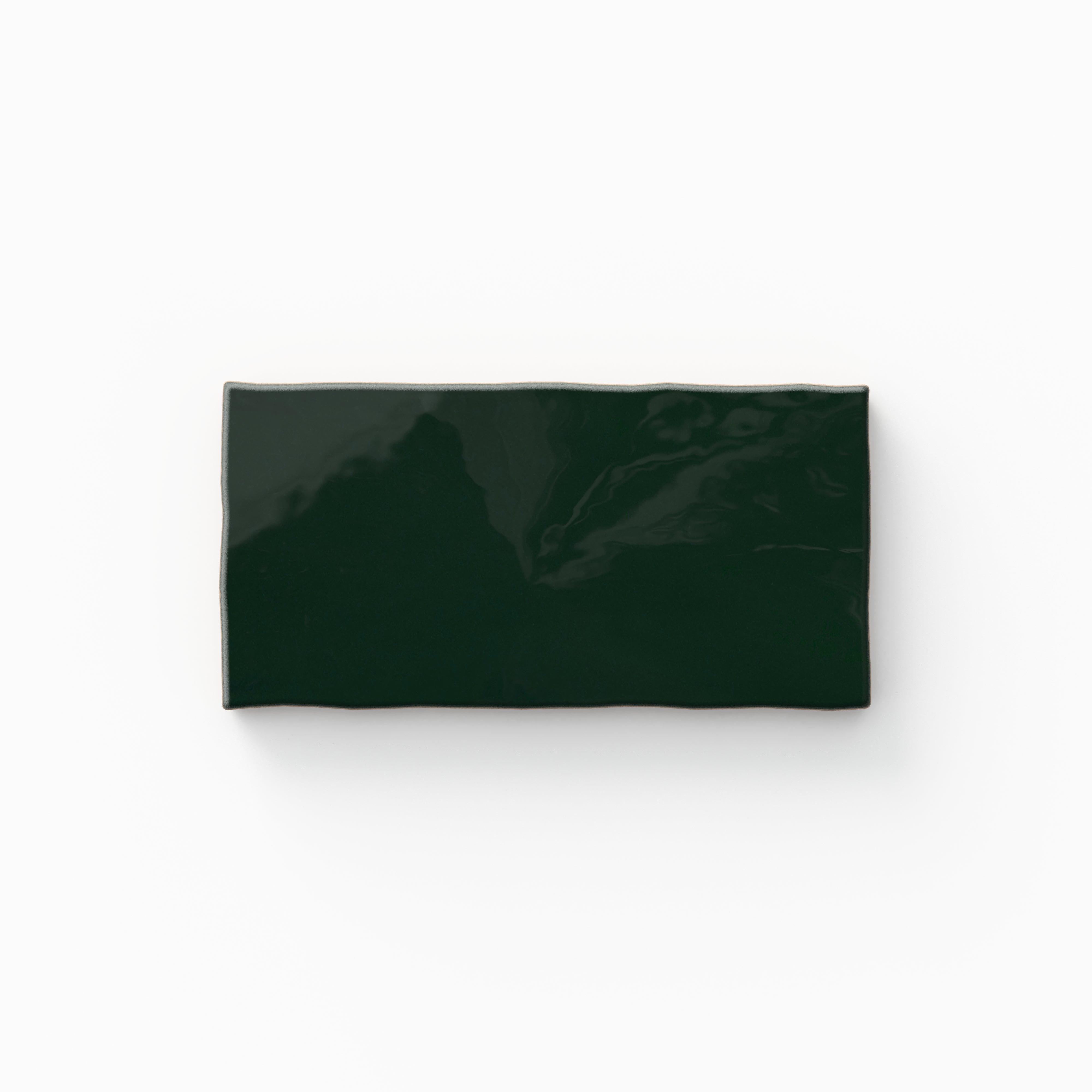 Harper 3 x 6 Glossy in Feathered Dark Green Sample