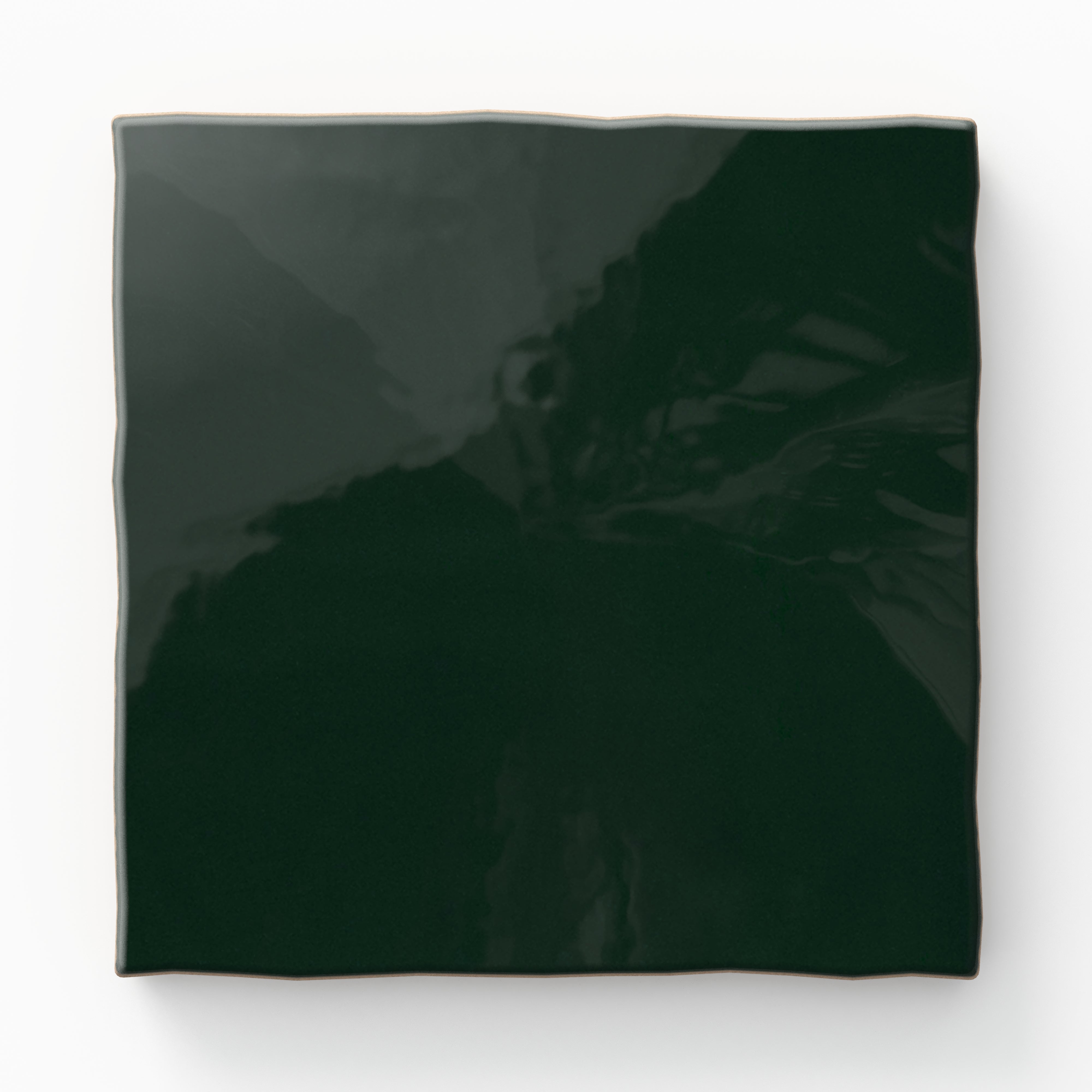 Harper 5 x 5 Glossy in Feathered Dark Green Sample