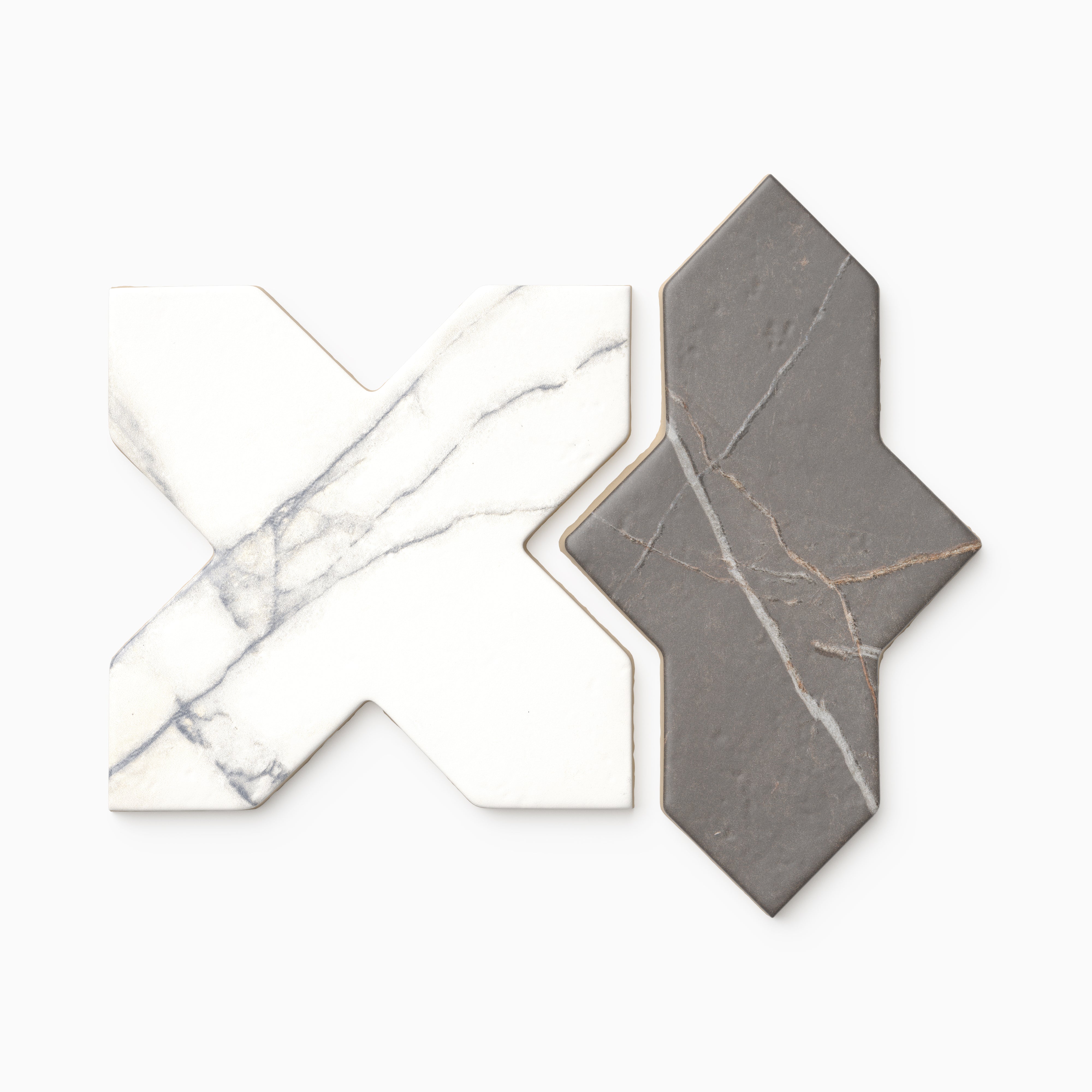 Aslan 8x8 Porcelain Tile Templar Shield in Imperial and Cross in