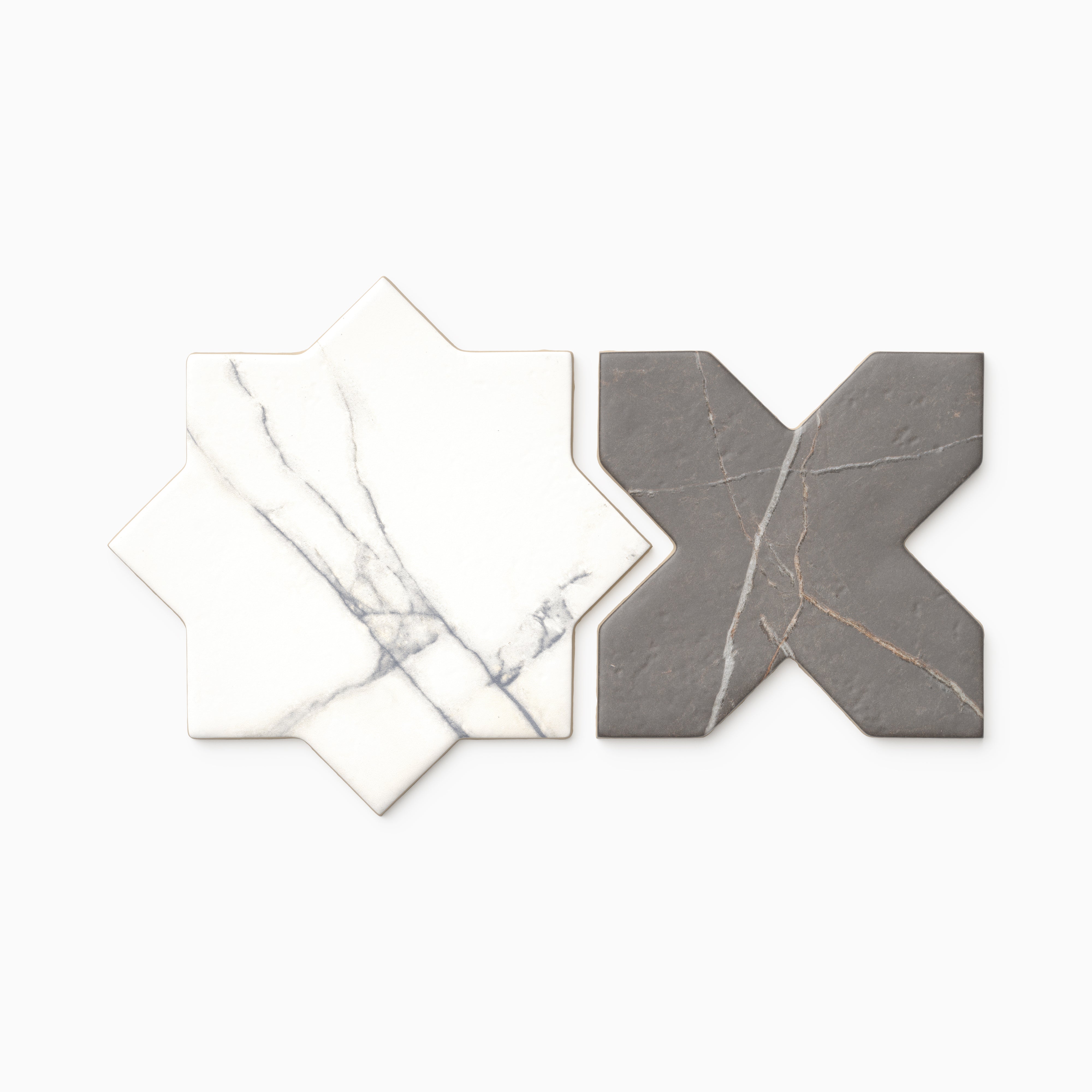 Aslan 6x12 Porcelain Tile Star in Calacatta and Cross in Imperial