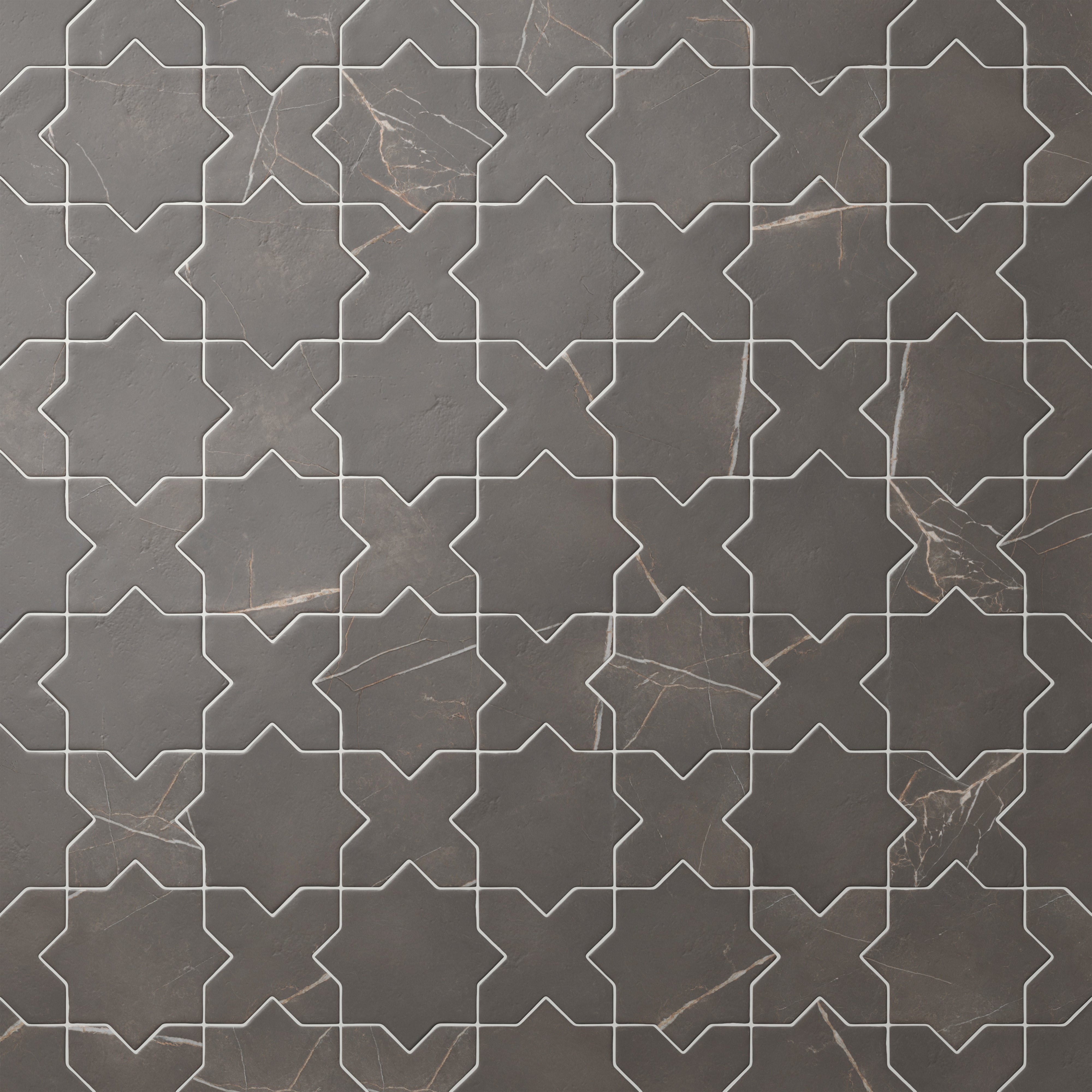 Aslan 6x12 Porcelain Tile Star in Imperial and Cross in Imperial
