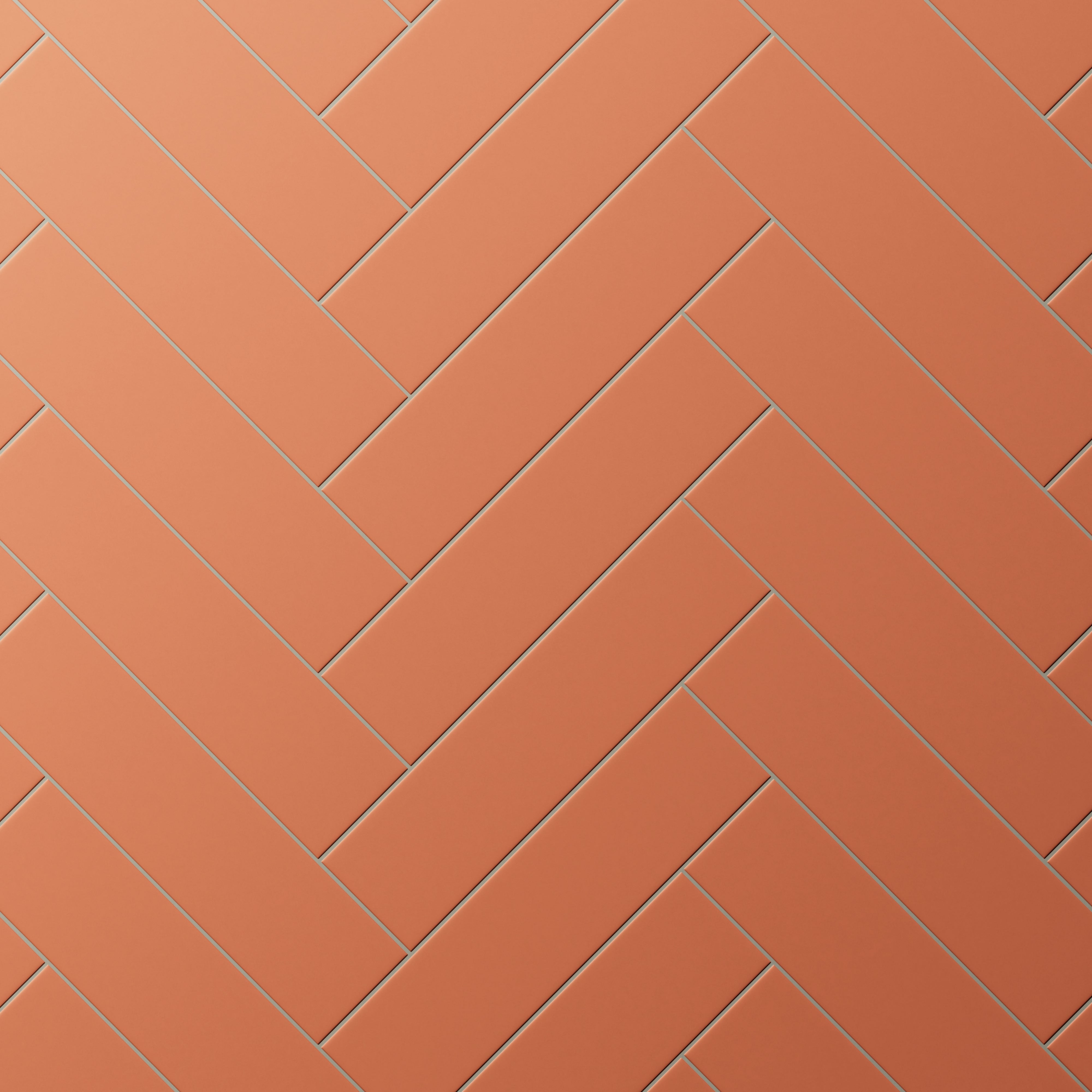 Merrick 3x11 Glossy Porcelain Tile in New-Age Terracota