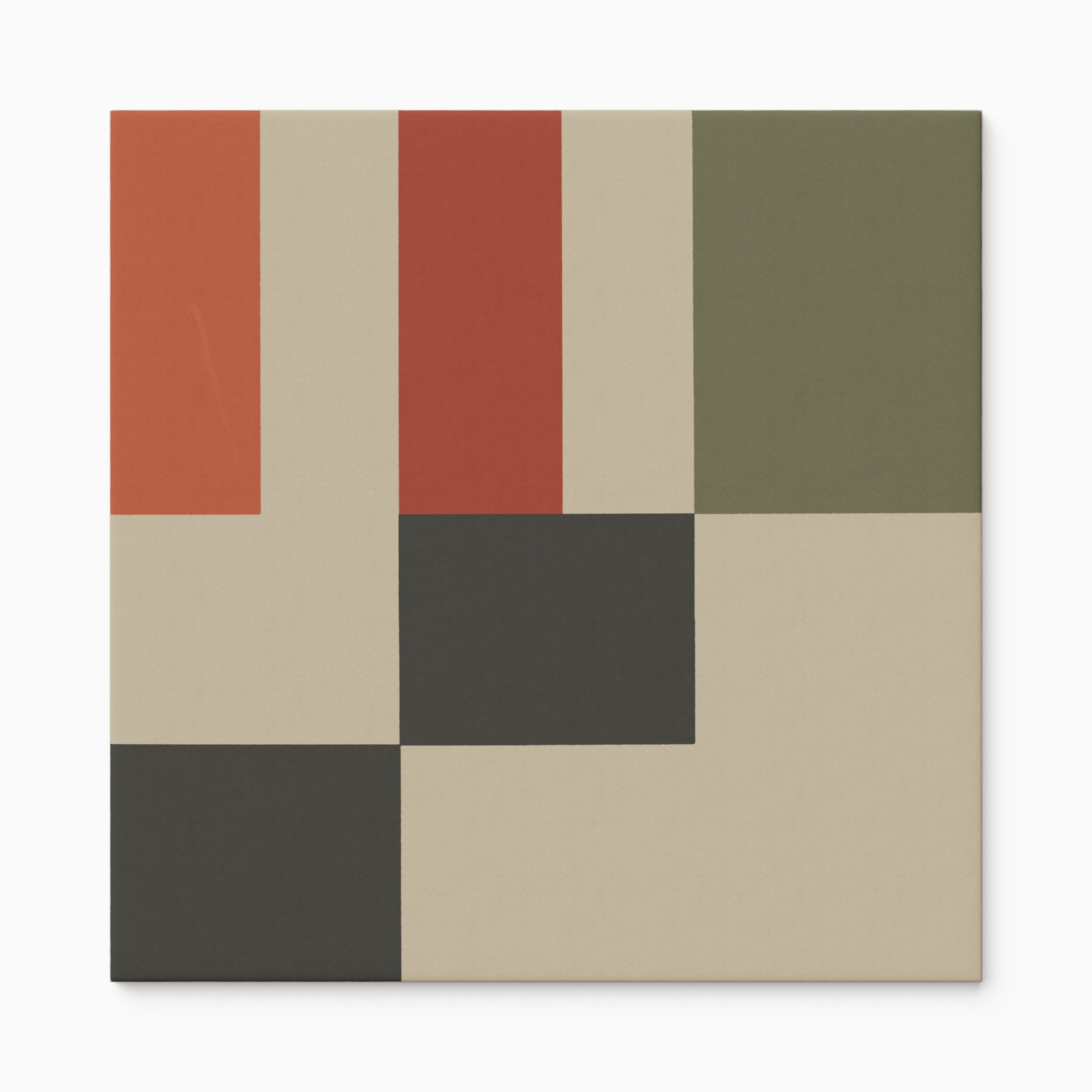 Merrick 8x8 Matte Porcelain Tile in Color Mix