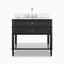Gemma 36" Single Vanity in Satin Black Veneer with Carrara Marble Top