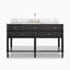Gemma 55" Single Vanity in Satin Black Veneer with Carrara Marble Top