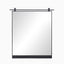 Rectangular mirror with slim matte black frame and top rail detail, offering a clean, modern aesthetic for any space