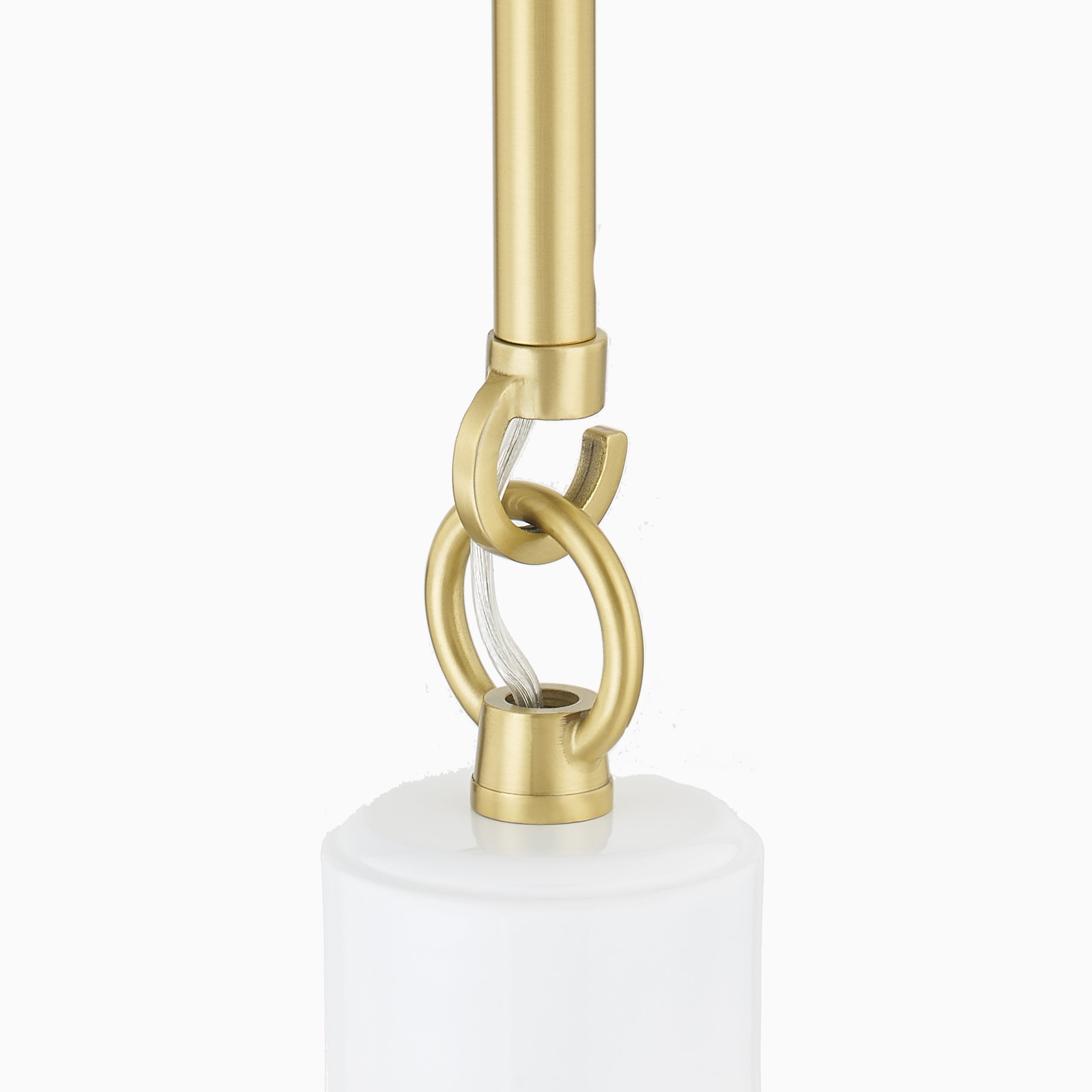 Halsey 13" Pendant in White & Aged Brass