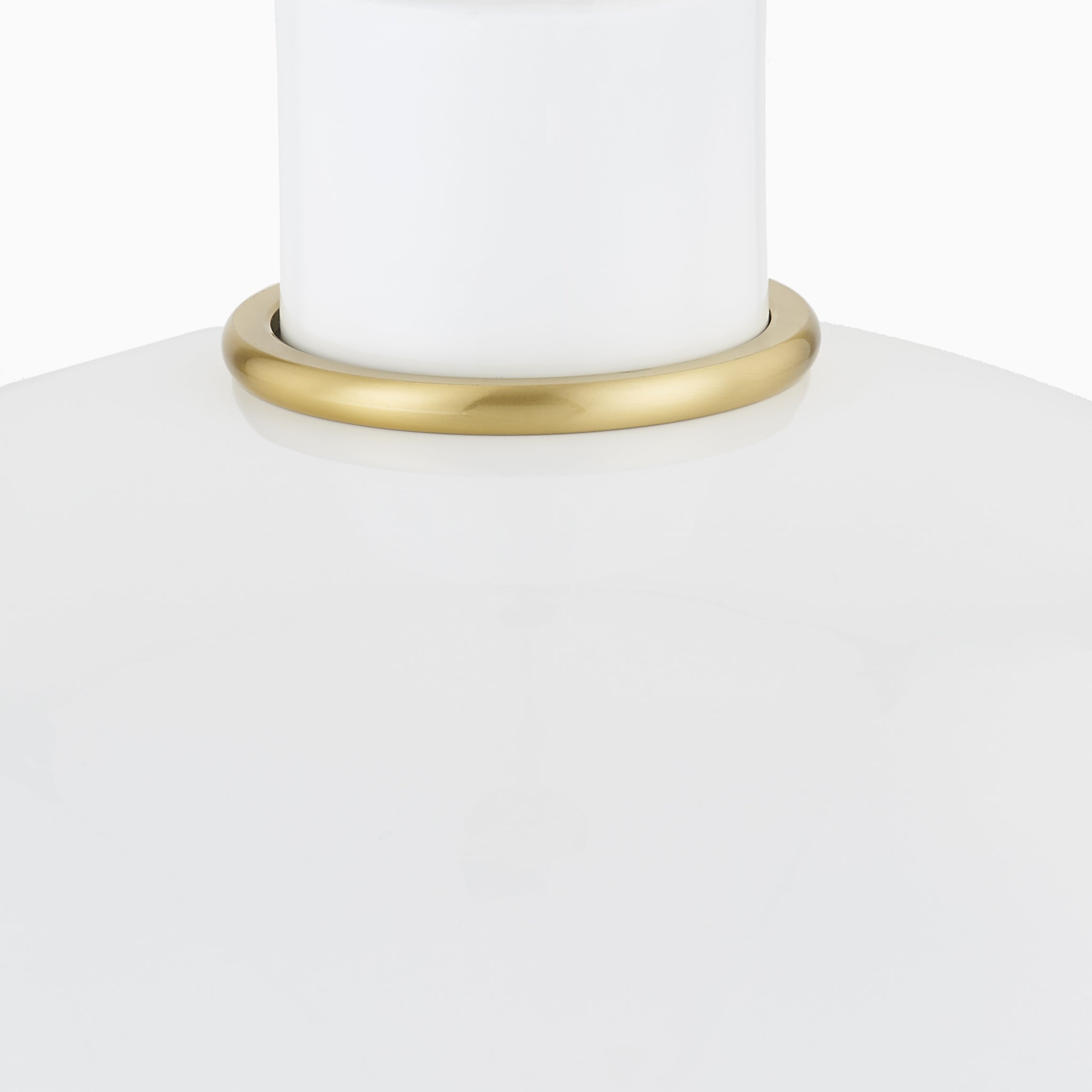 Halsey 13" Pendant in White & Aged Brass