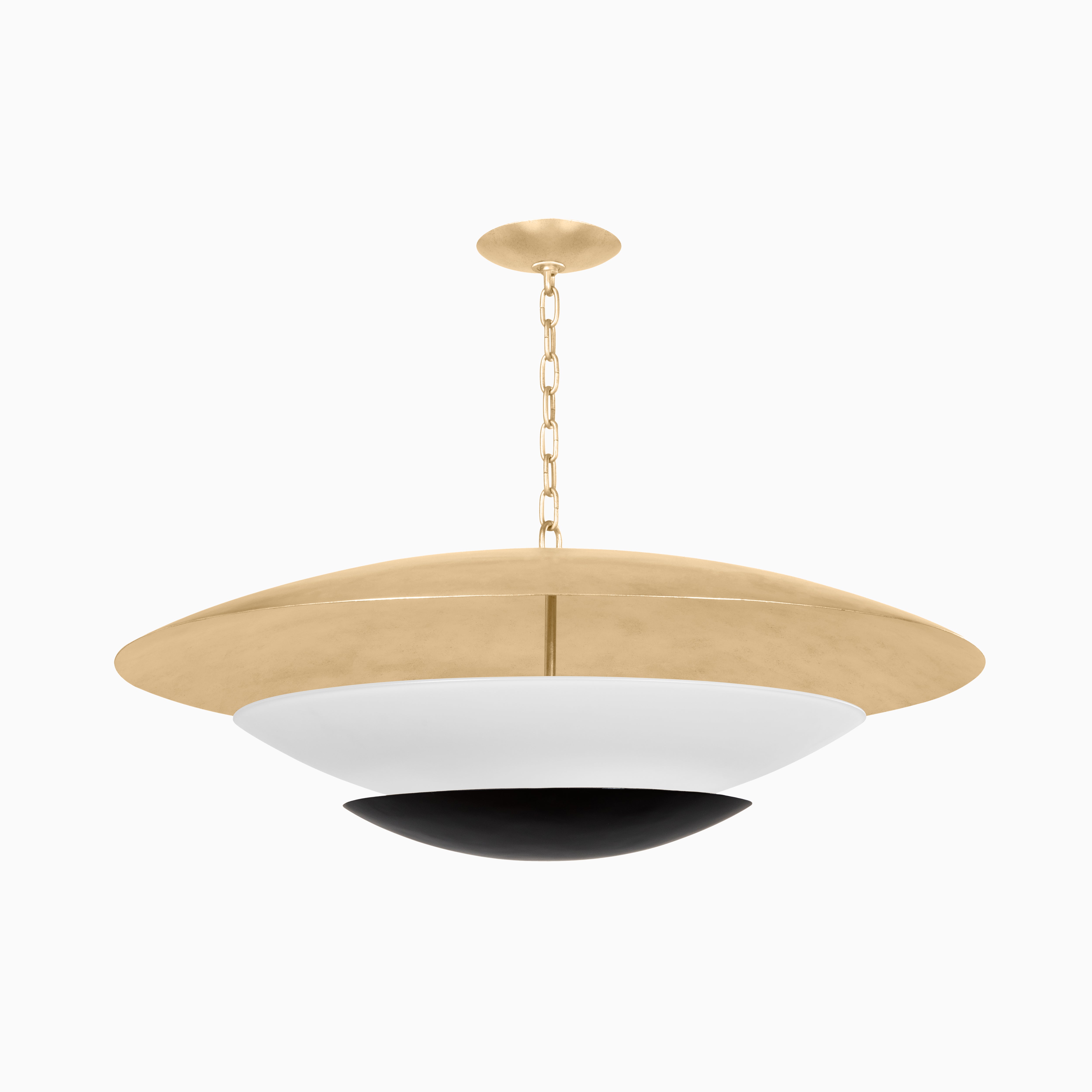 Azalea Pendant In Vintage Gold Leaf And Soft Black