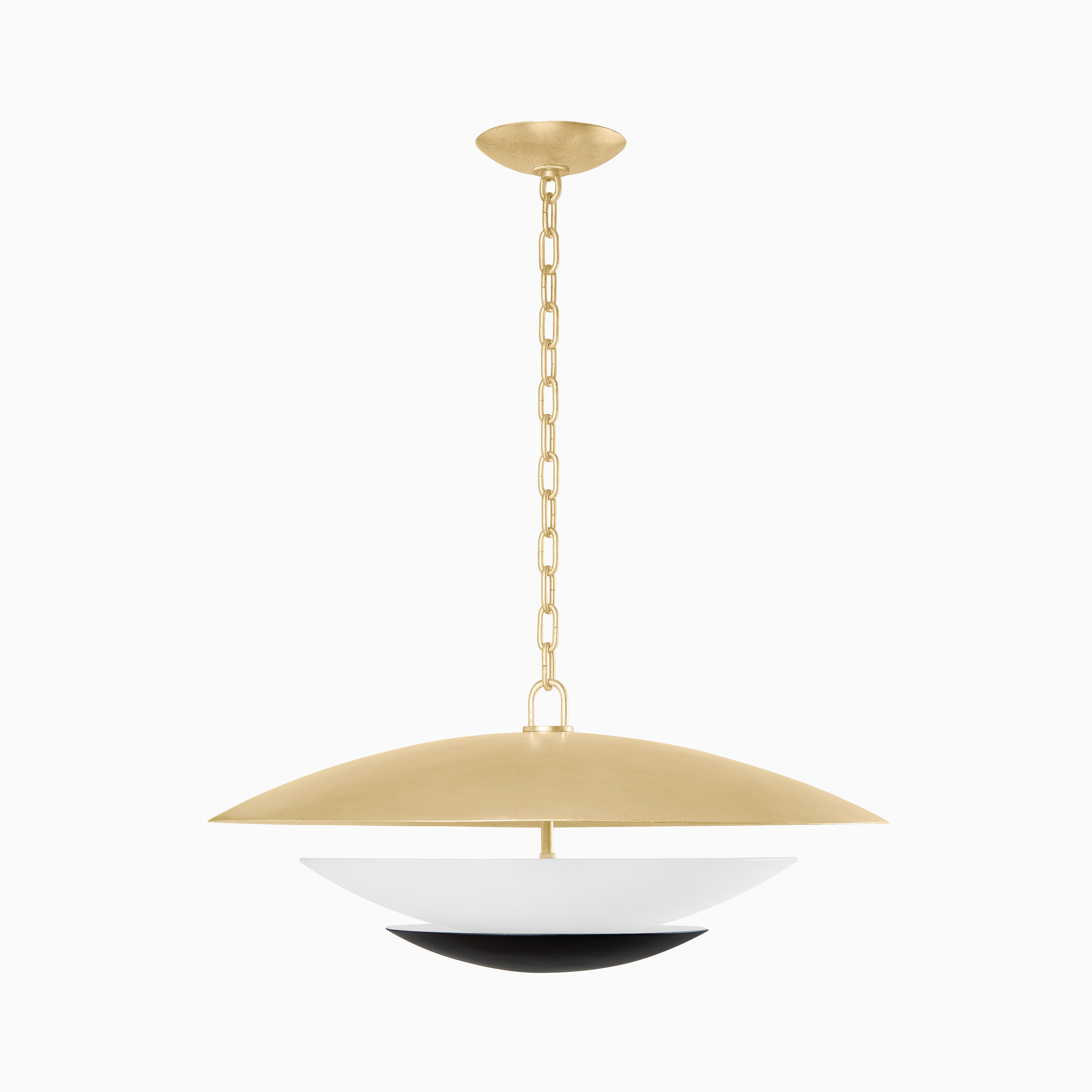 Azalea 26.5" Pendant in Vintage Gold Leaf and Soft Black