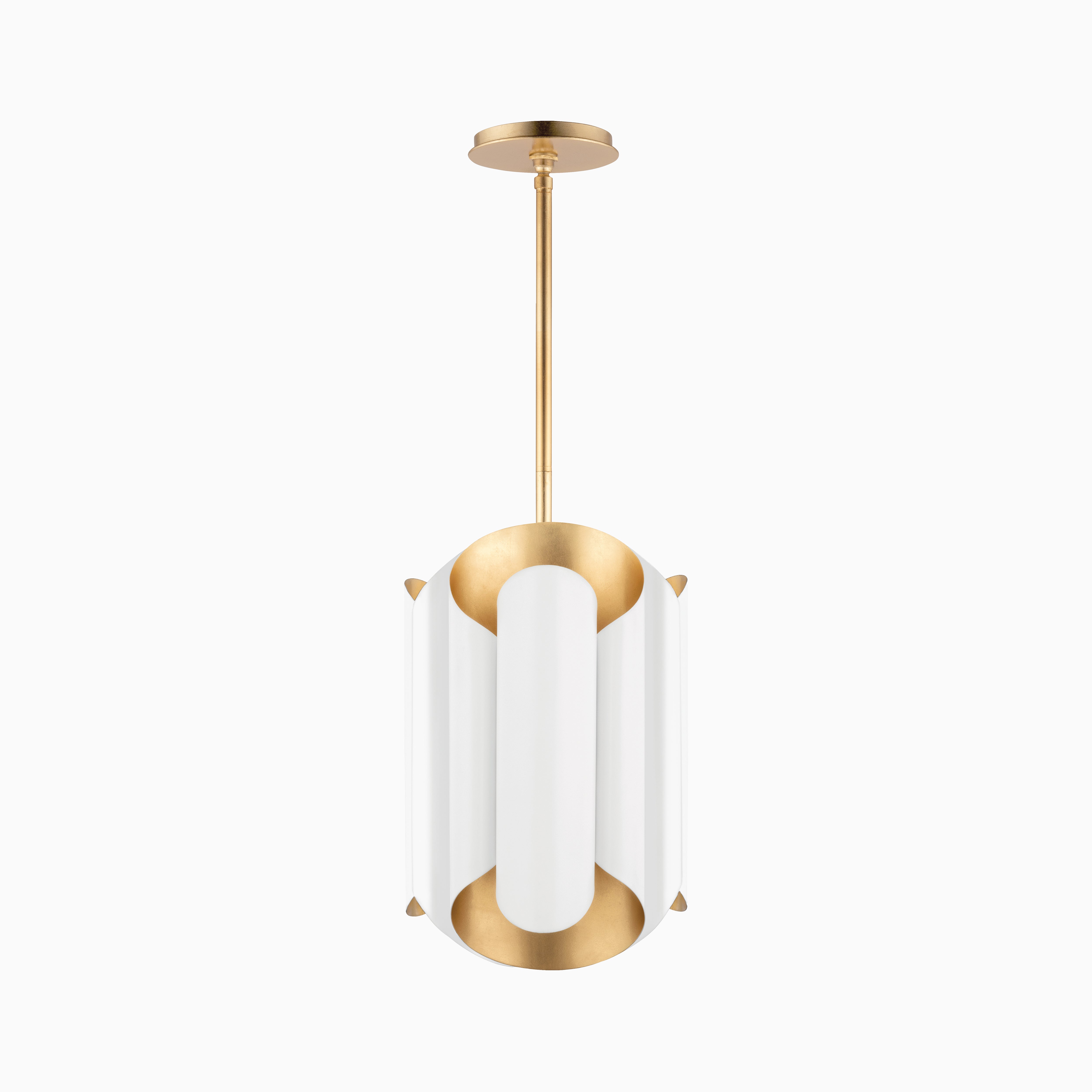 Cillian Pendant In Gold Leaf/White