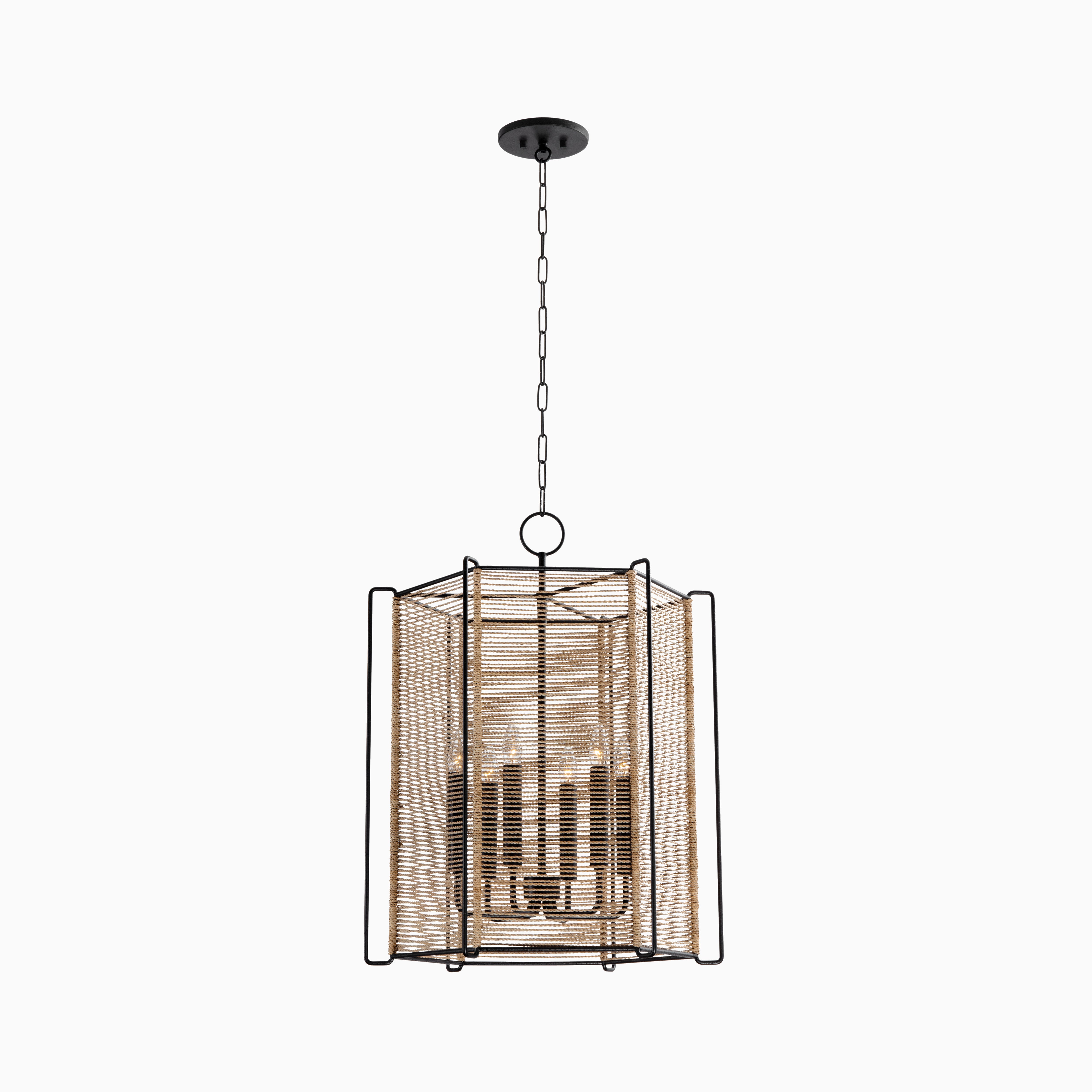 Ameena Lantern In Textured Black