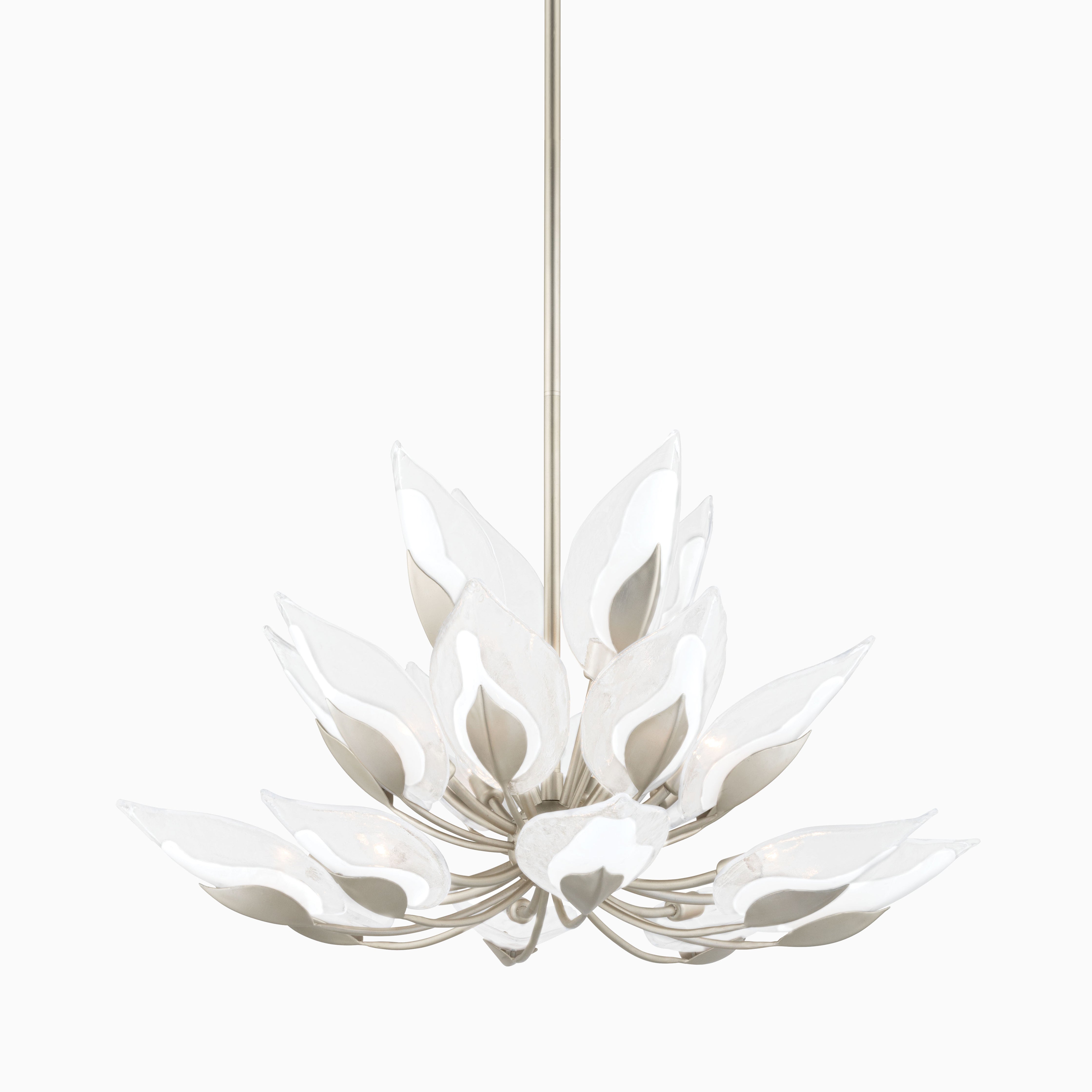 Magnolia Chandelier In Silver Leaf
