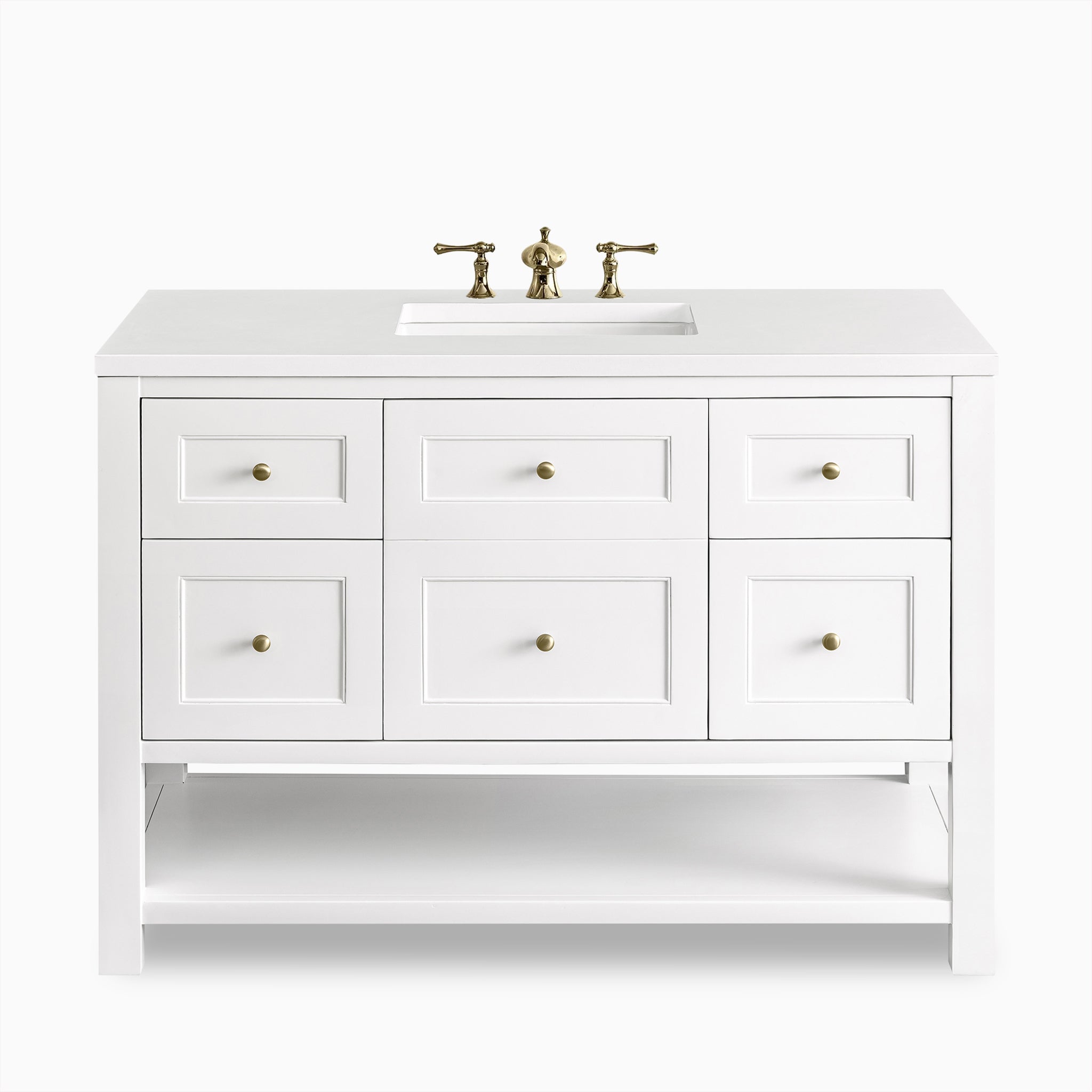 Bridgette 48" Single Vanity in Bright White with 3 cm White Zeus Quartz Top