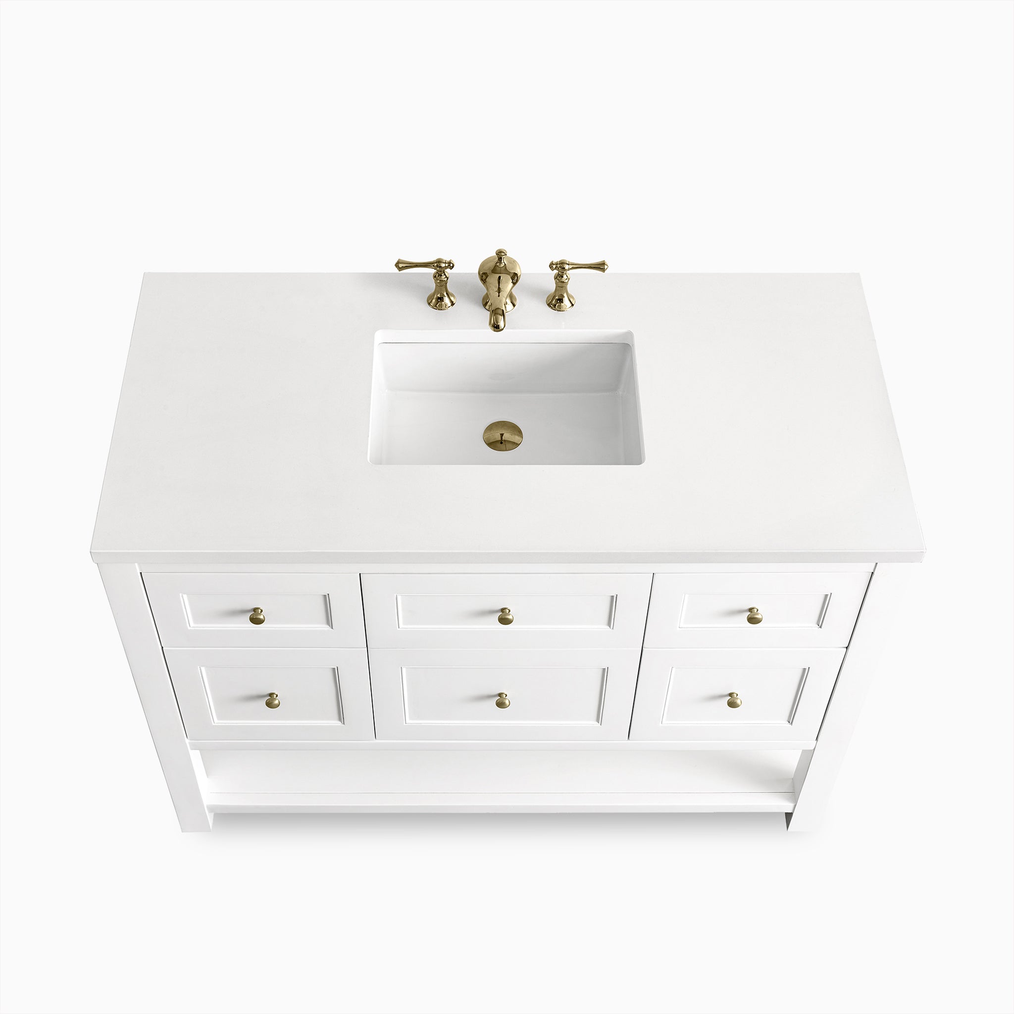 Bridgette 48" Single Vanity in Bright White with 3 cm White Zeus Quartz Top