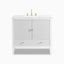 Sasha 36" Single Vanity in Bright White with 3 cm White Zeus Quartz Top