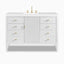 Sasha 48" Single Vanity in Bright White with 3 cm White Zeus Quartz Top