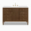 Sasha 48" Single Vanity in Mid Century Walnut with 3 cm White Zeus Quartz Top