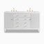 Sasha 60" Double Vanity in Bright White with 3 cm White Zeus Quartz Top