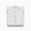 Elodie 36" Single Vanity in Bright White with 3 cm White Zeus Quartz Top