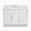 Elodie 48" Single Vanity in Bright White with 3 cm White Zeus Quartz Top