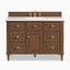 Elodie 48" Single Vanity in Mid-Century Walnut with 3 cm White Zeus Quartz Top