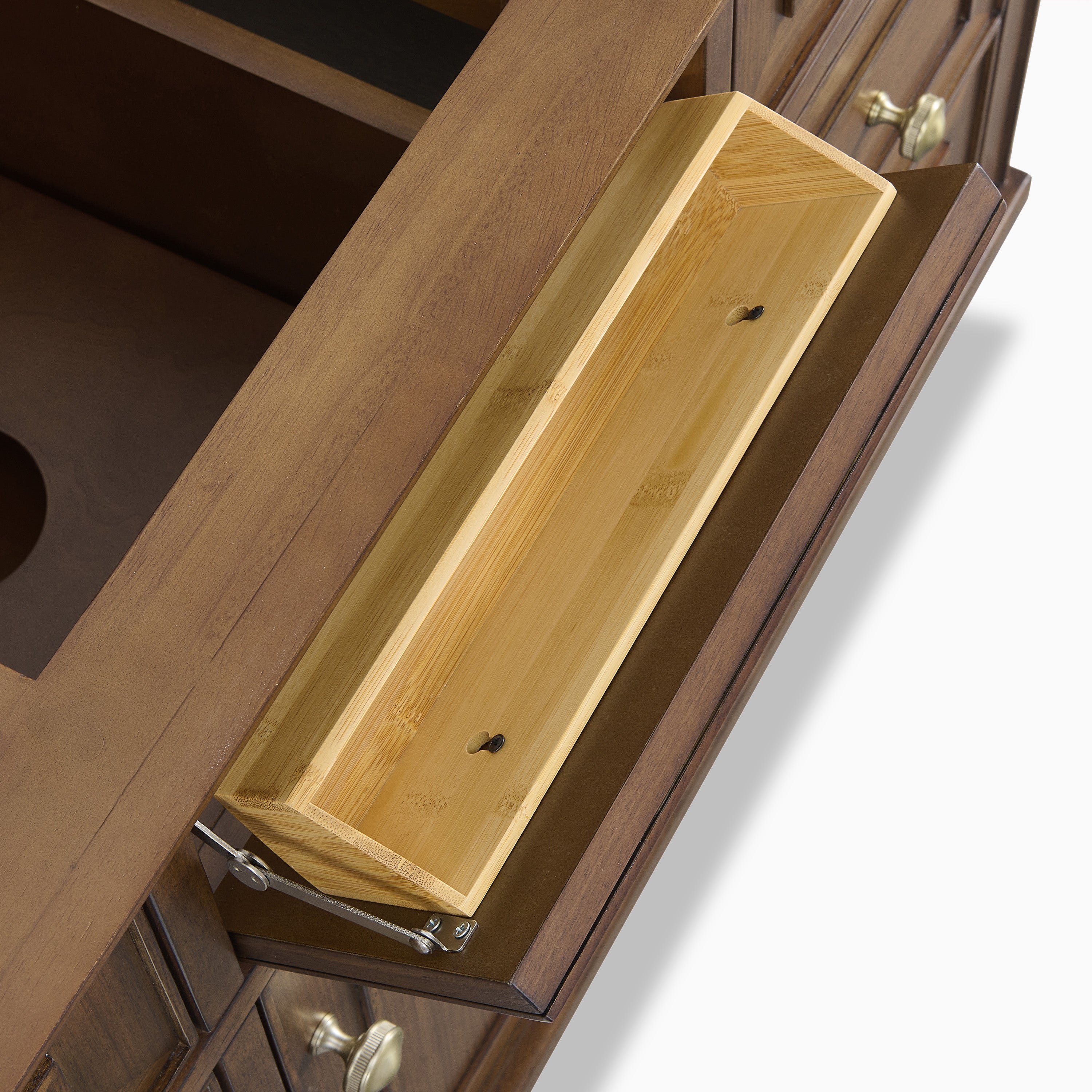 Elodie 48" Single Vanity in Mid-Century Walnut with 3 cm White Zeus Quartz Top