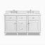 Elodie 60" Double Vanity in Bright White with 3 cm White Zeus Quartz Top