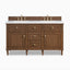 Elodie 60" Double Vanity in Mid-Century Walnut with 3 cm White Zeus Quartz Top