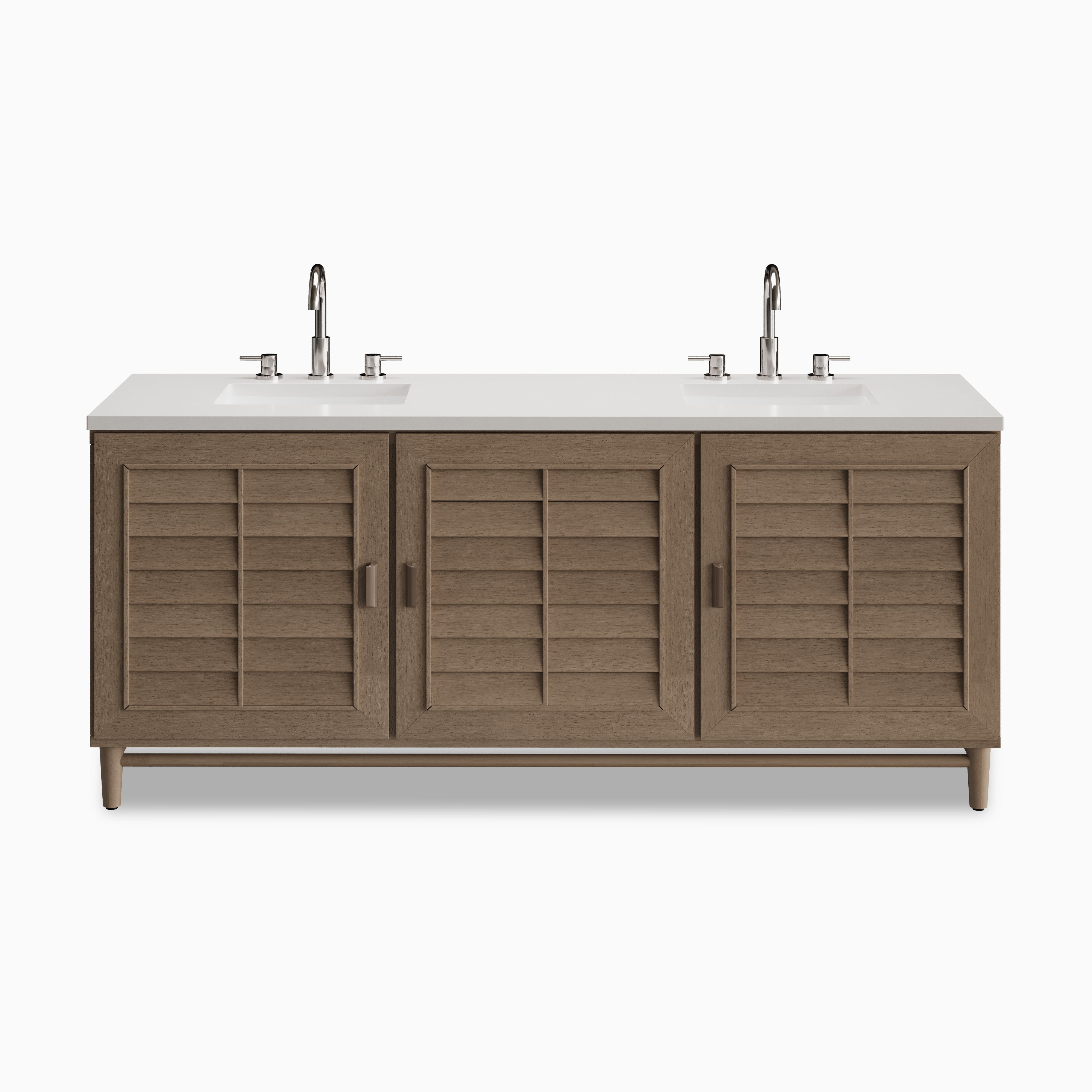 Trisha 72" Double Vanity in Whitewashed Walnut with 3 cm White Zeus Quartz Top