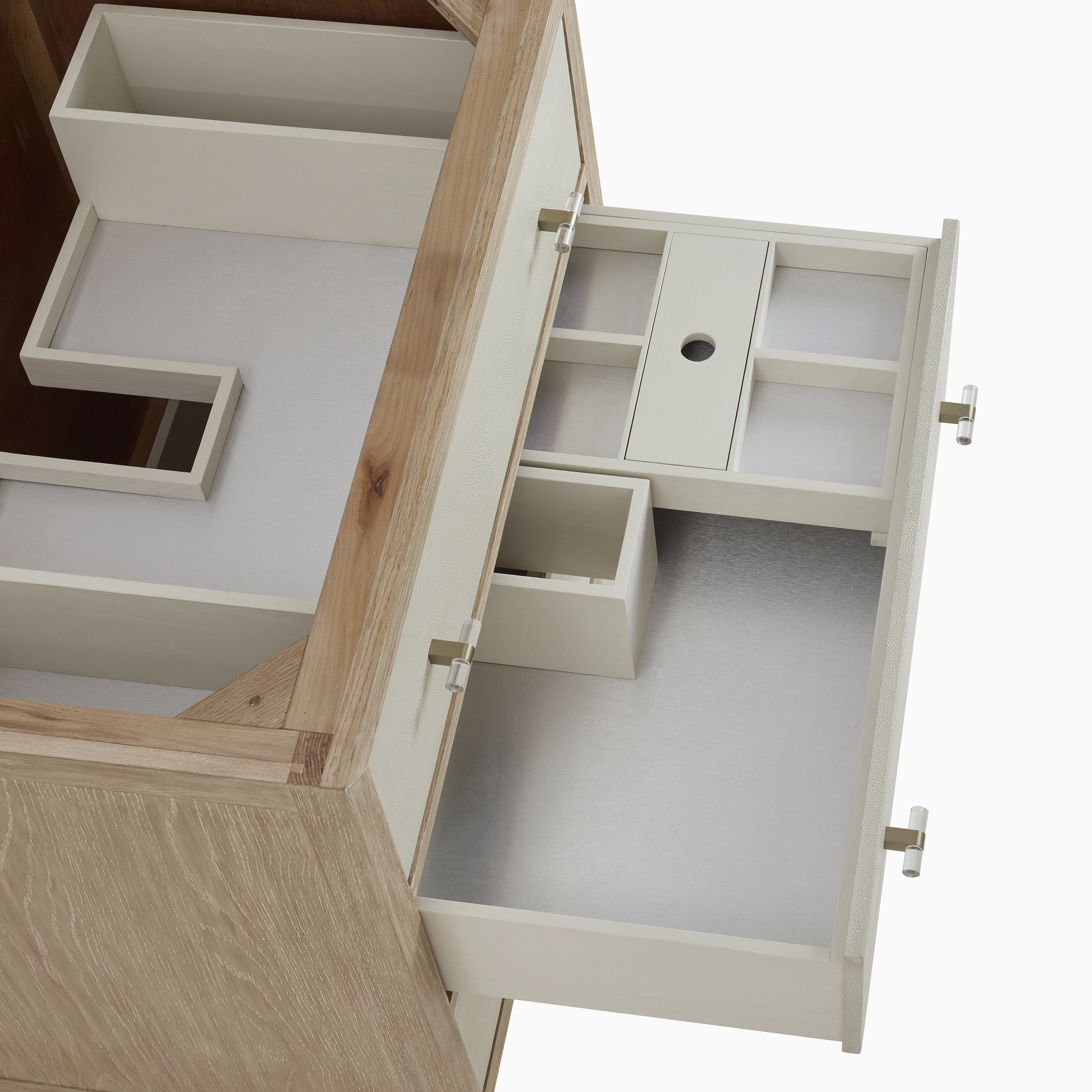 Daisy 36" Single Vanity in Sunwashed Oak with Embossed Shagreen and 3 cm White Zeus Quartz Top