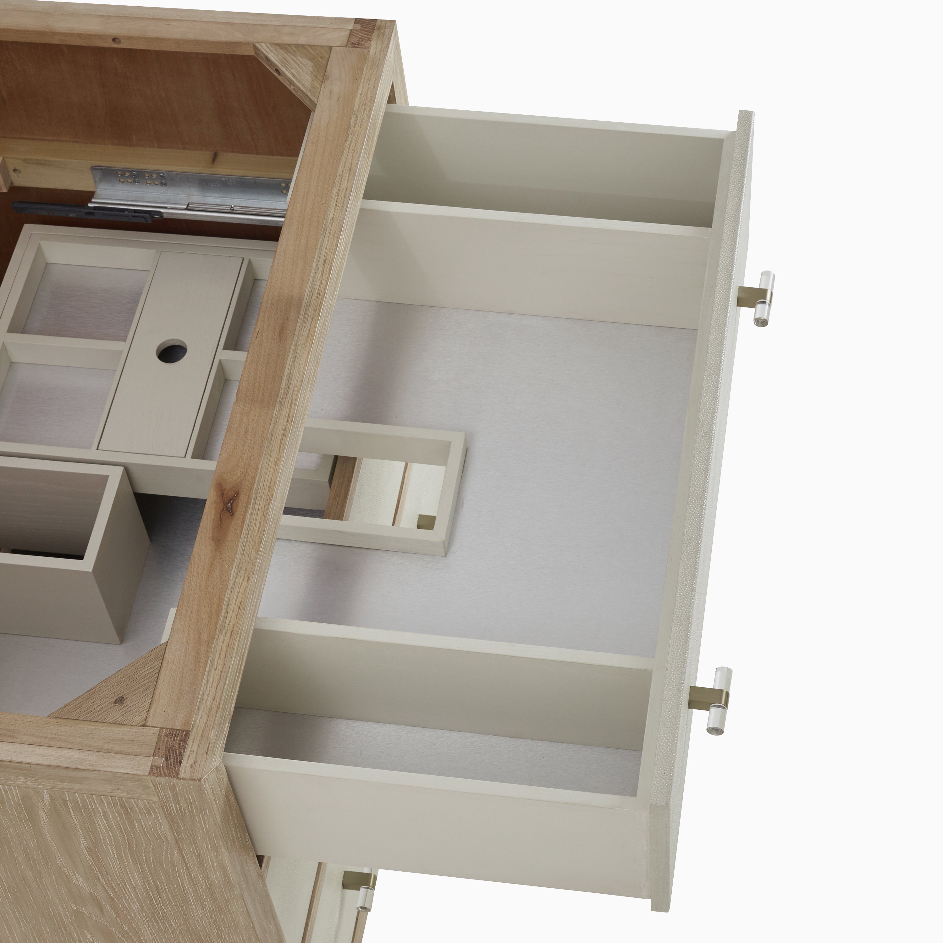 Daisy 36" Single Vanity in Sunwashed Oak with Embossed Shagreen and 3 cm White Zeus Quartz Top