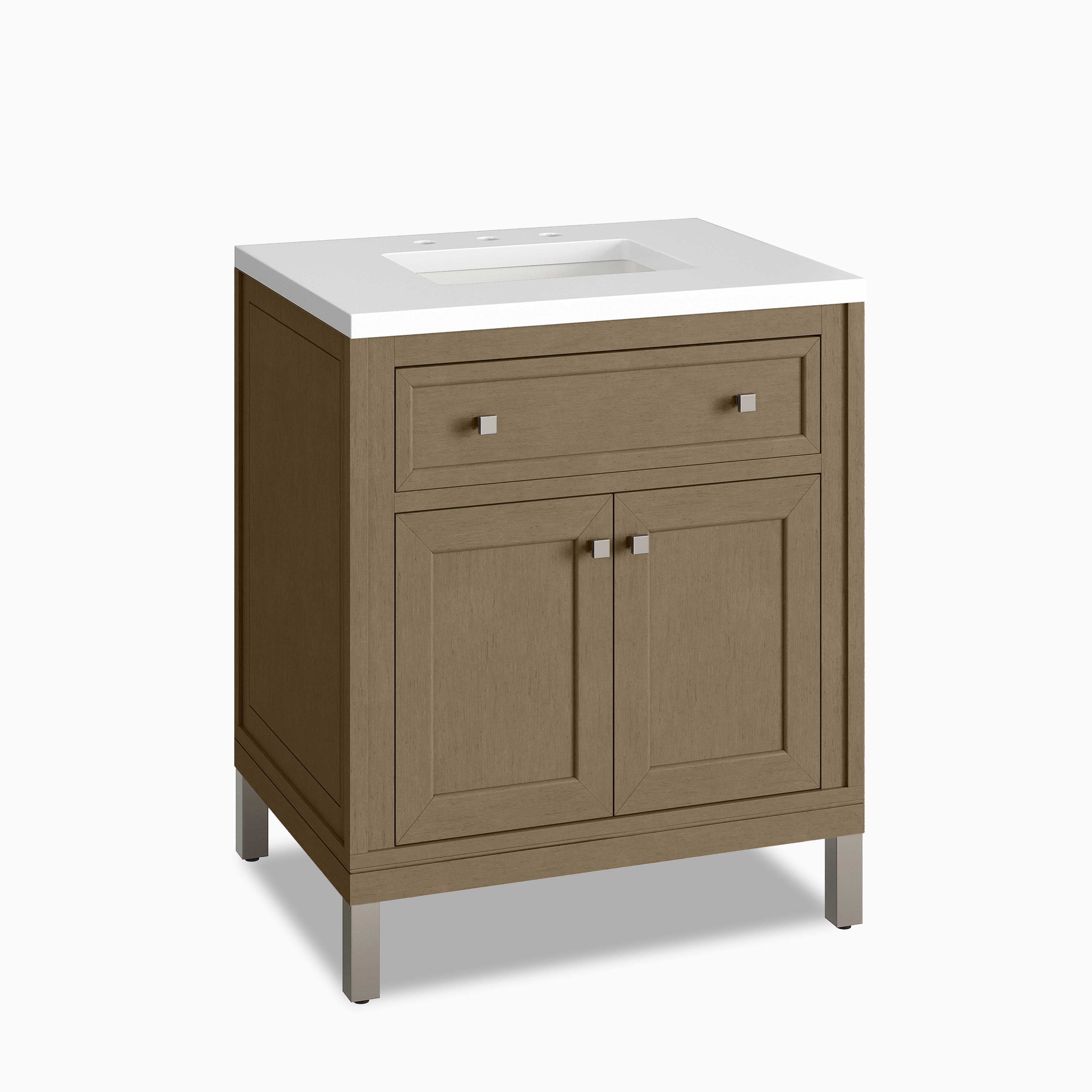 Janelle 30" Single Vanity in Walnut Whisper with 3 cm White Zeus Silestone¨ Top