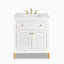 Janelle 30" Single Vanity in Glossy White with 3 cm White Zeus Silestone Top