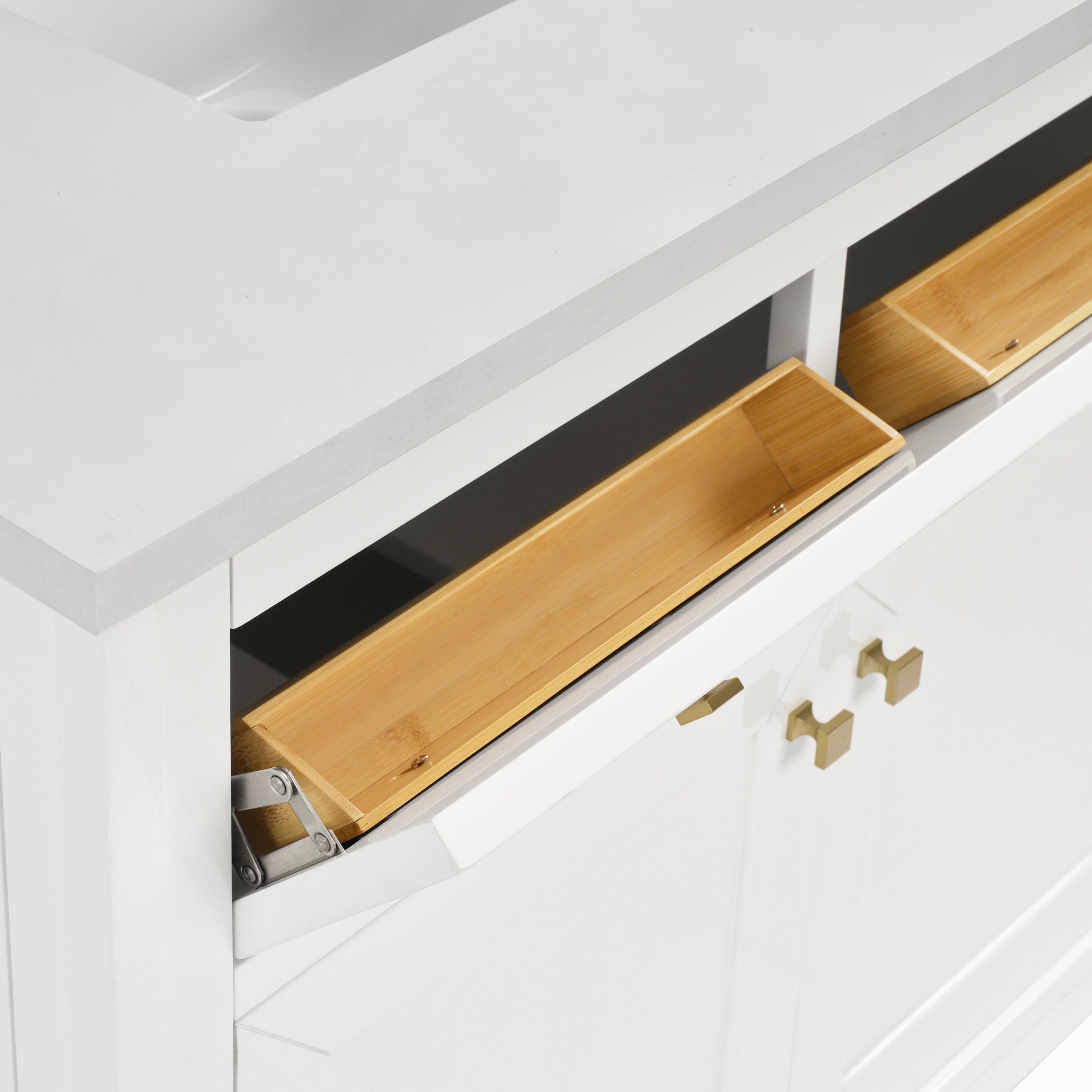 Janelle 30" Single Vanity in Glossy White with 3 cm White Zeus Silestone Top