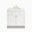 Janelle 36" Single Vanity in Glossy White with 3 cm White Zeus Silestone Top