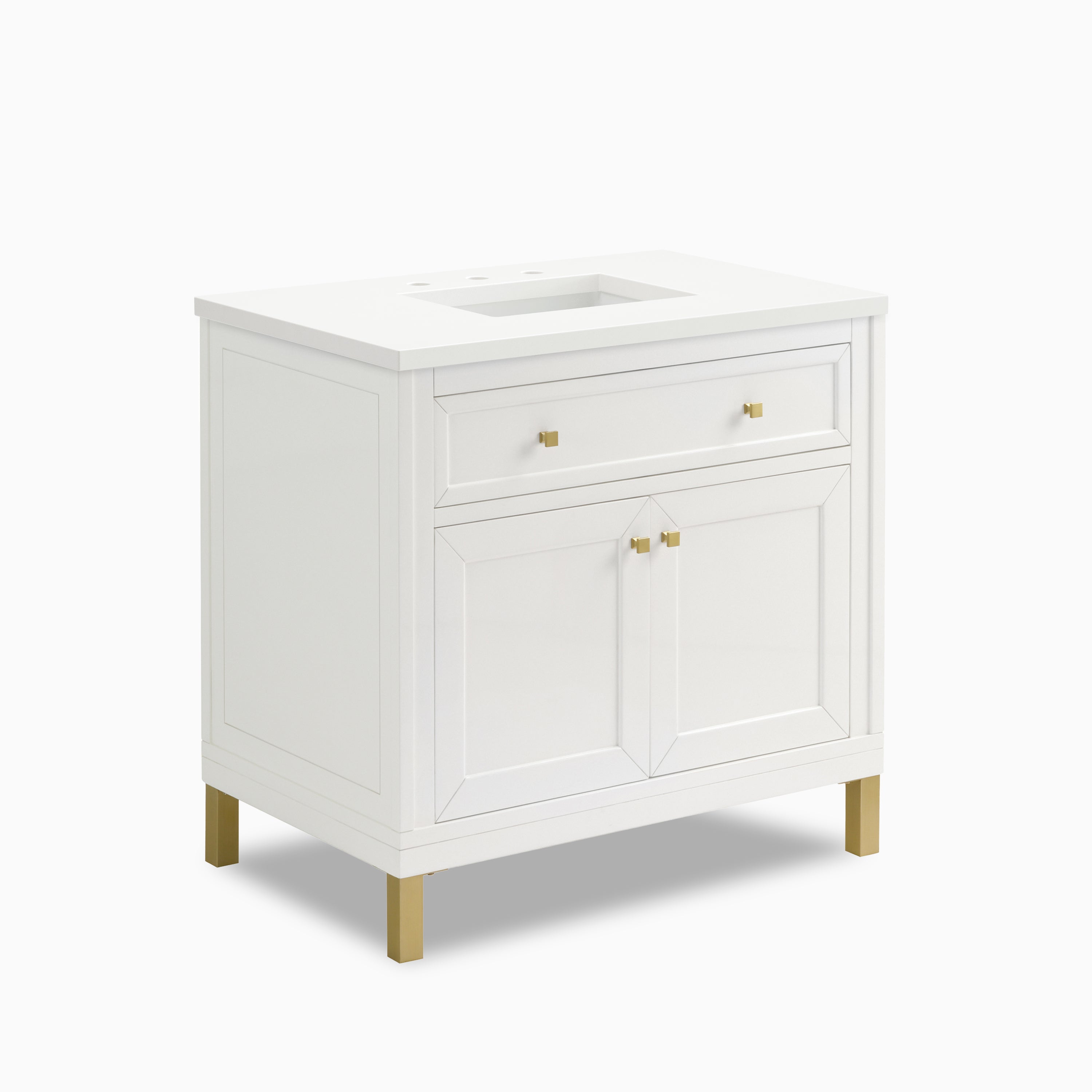 Janelle 36" Single Vanity in Glossy White with 3 cm White Zeus Silestone¨ Top