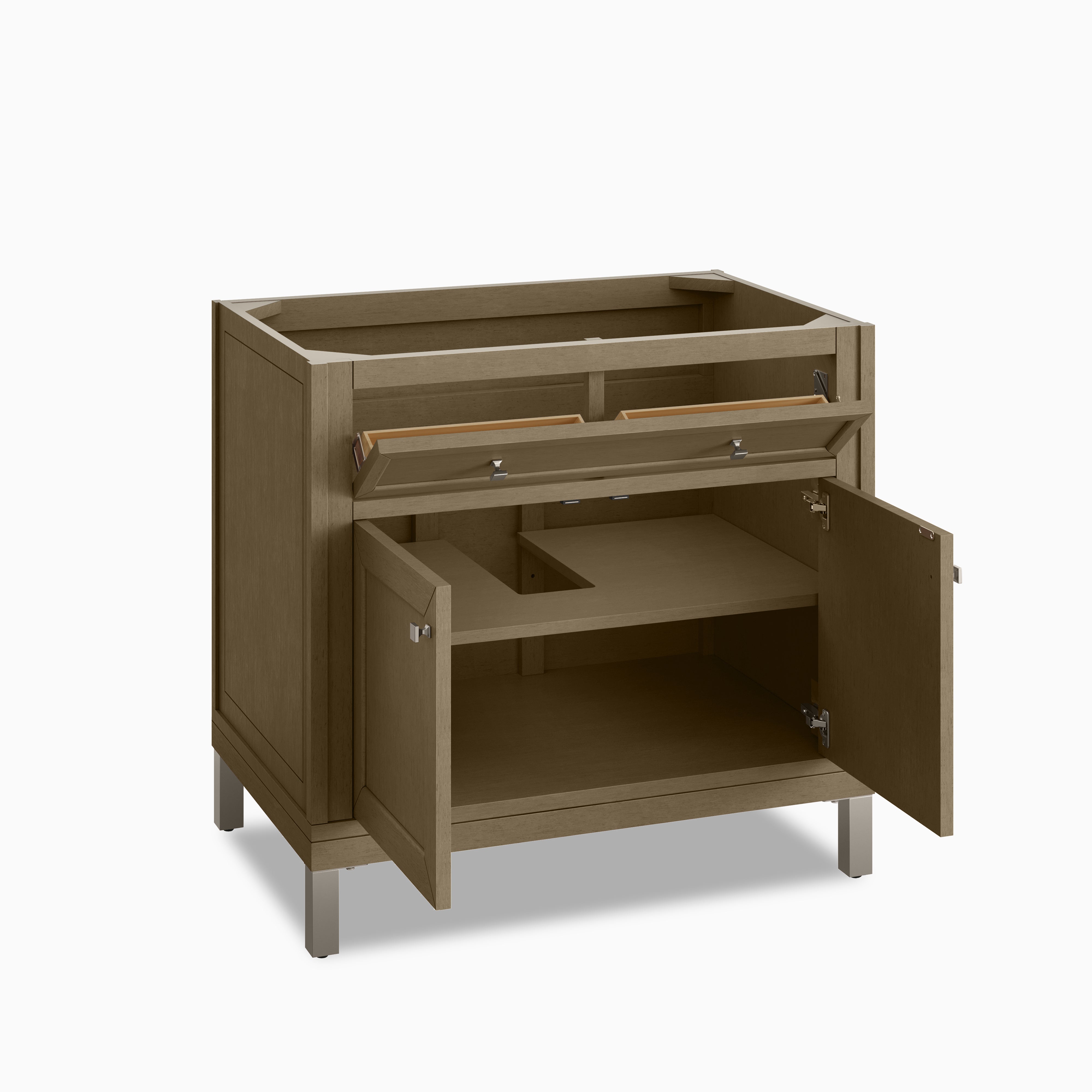 Janelle 36" Single Vanity in Walnut Whisper with 3 cm White Zeus Silestone Top