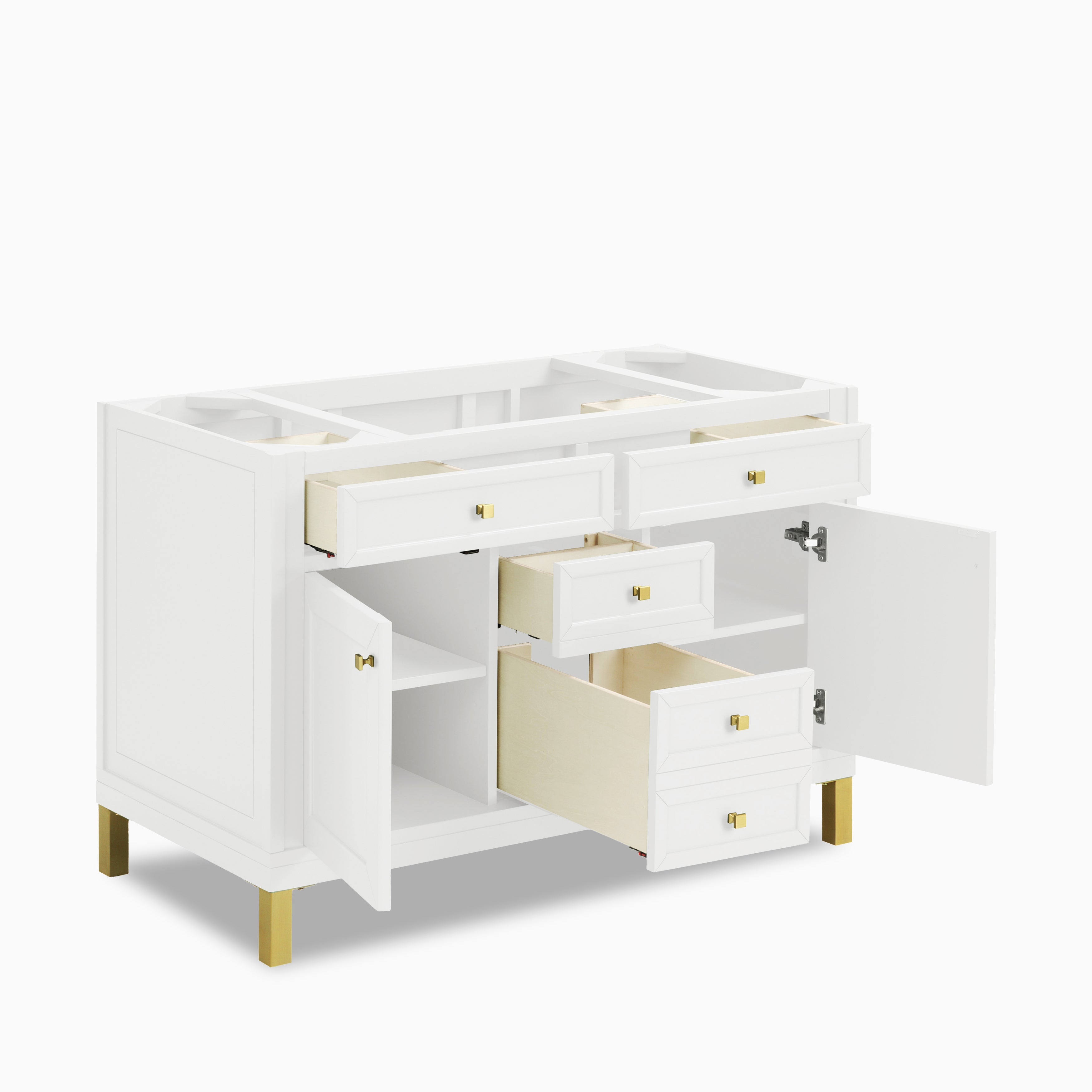 Janelle 48" Single Vanity in Glossy White with 3 cm White Zeus Silestone Top
