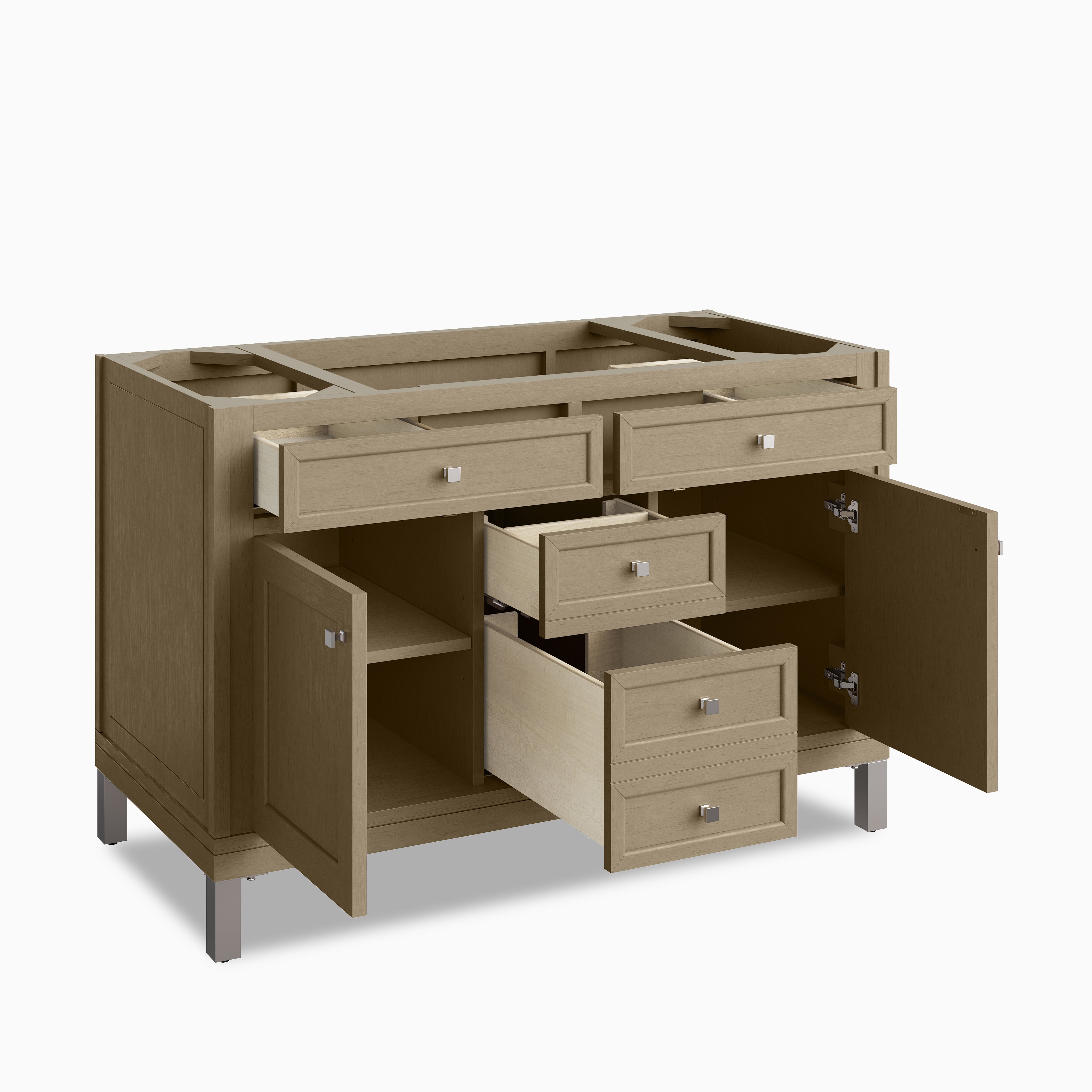 Janelle 48" Single Vanity in Walnut Whisper with 3 cm White Zeus Silestone¨ Top