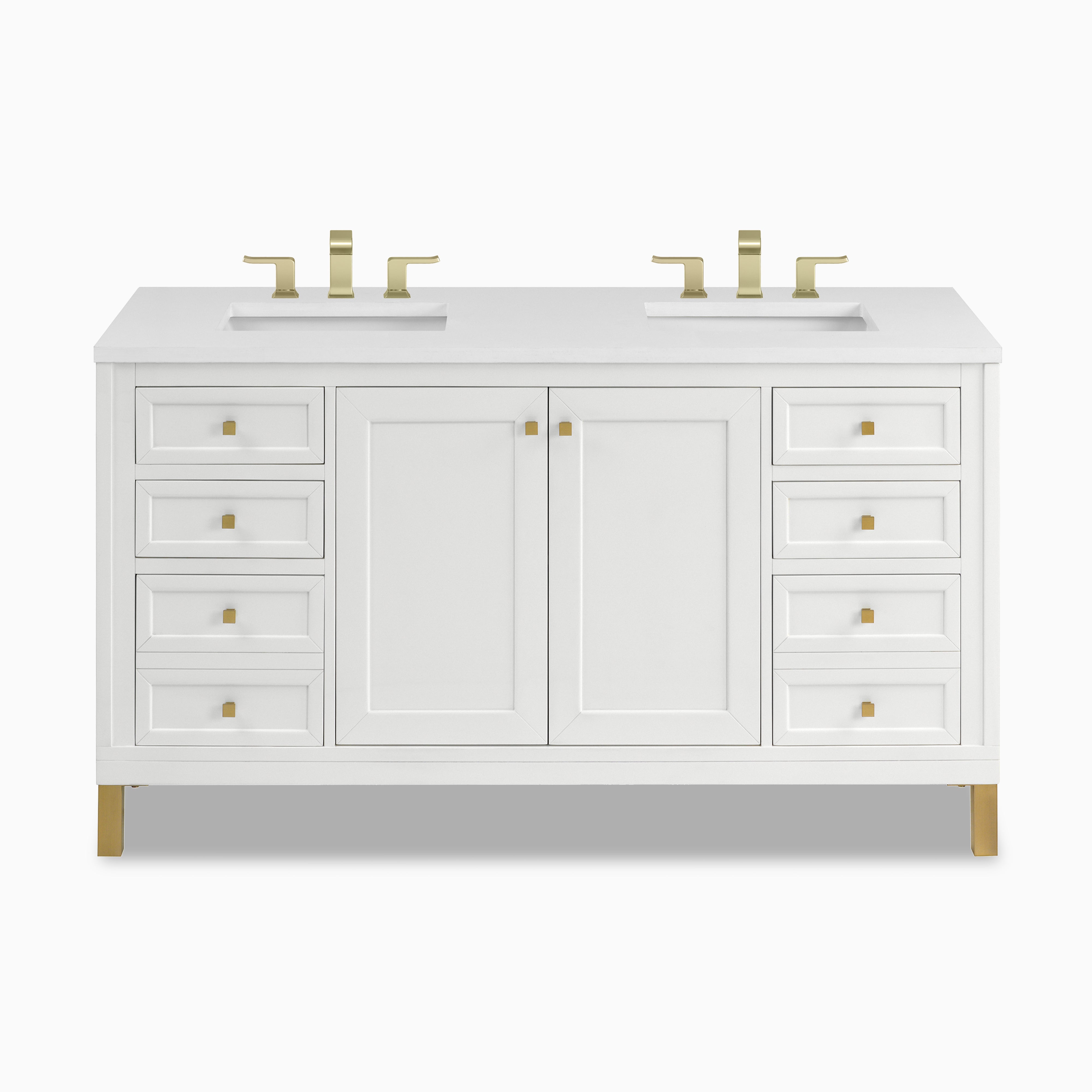 Janelle 60" Double Vanity in Glossy White with 3 cm White Zeus Silestone¨ Top