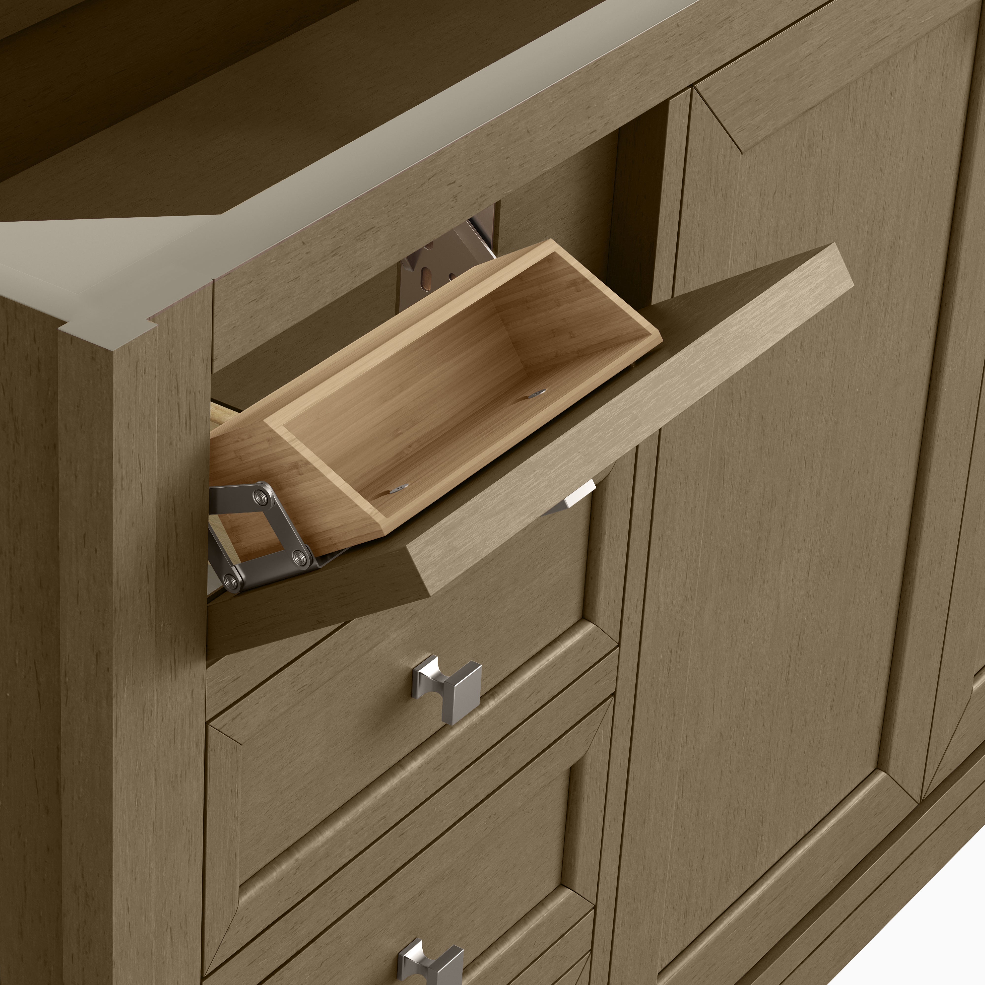 Janelle 60" Double Vanity in Walnut Whisper with 3 cm White Zeus Silestone Top